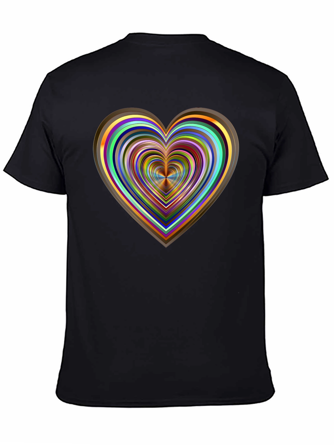 Abstract Heart Graphic Tee - Stylish Mens Black T-Shirt
