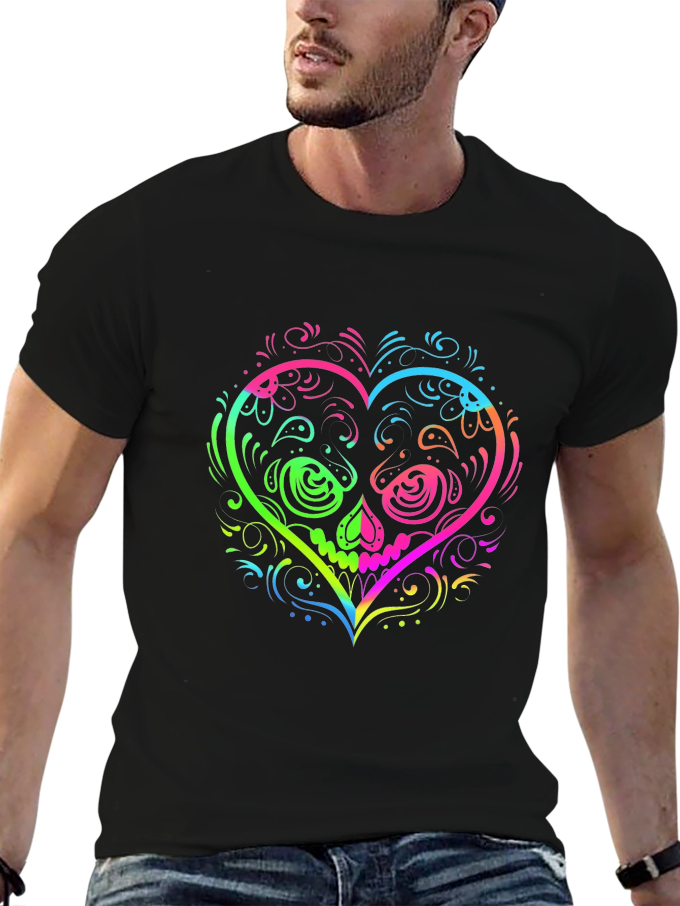 Sugar Skull Heart Graphic T-Shirt
