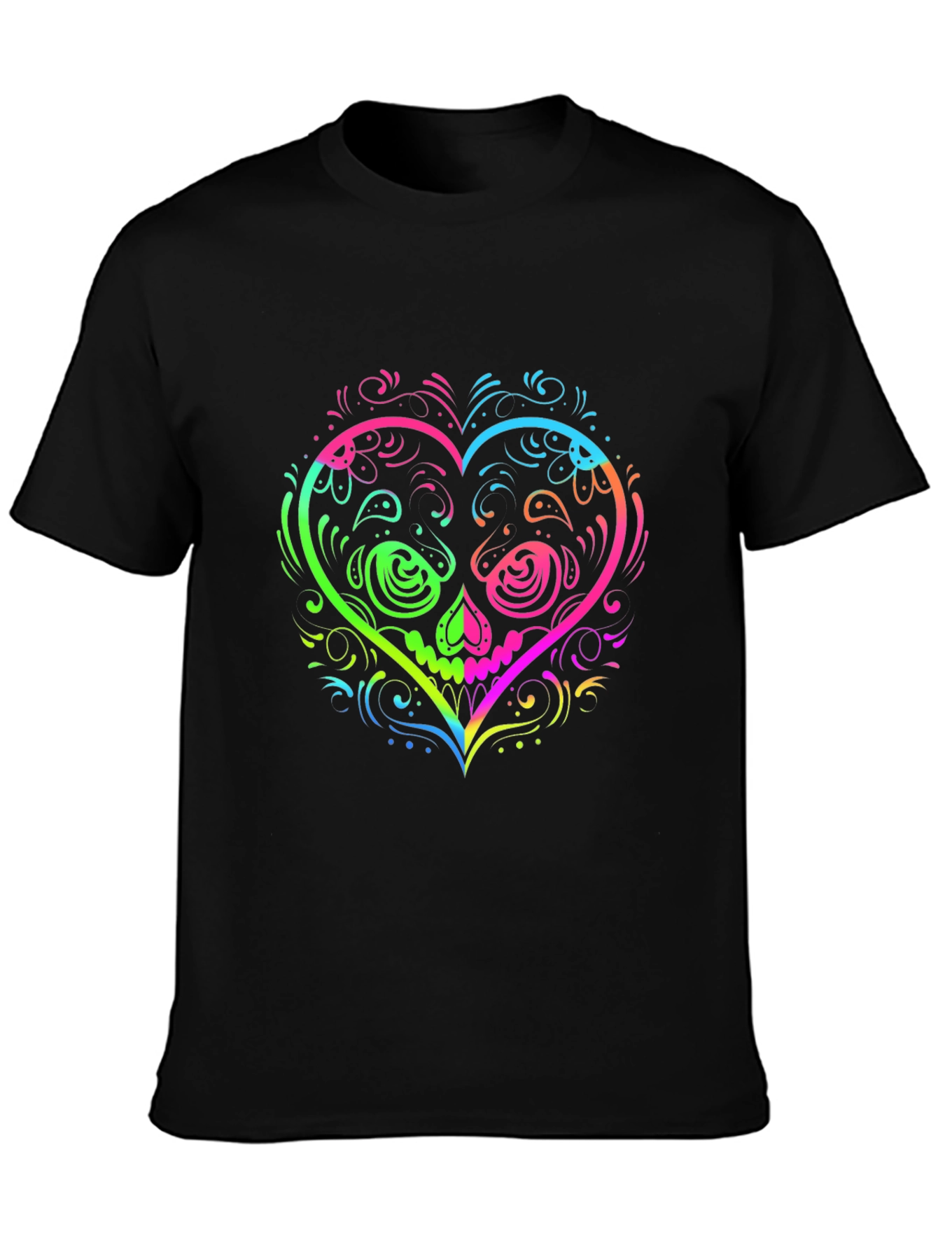 Sugar Skull Heart Graphic T-Shirt