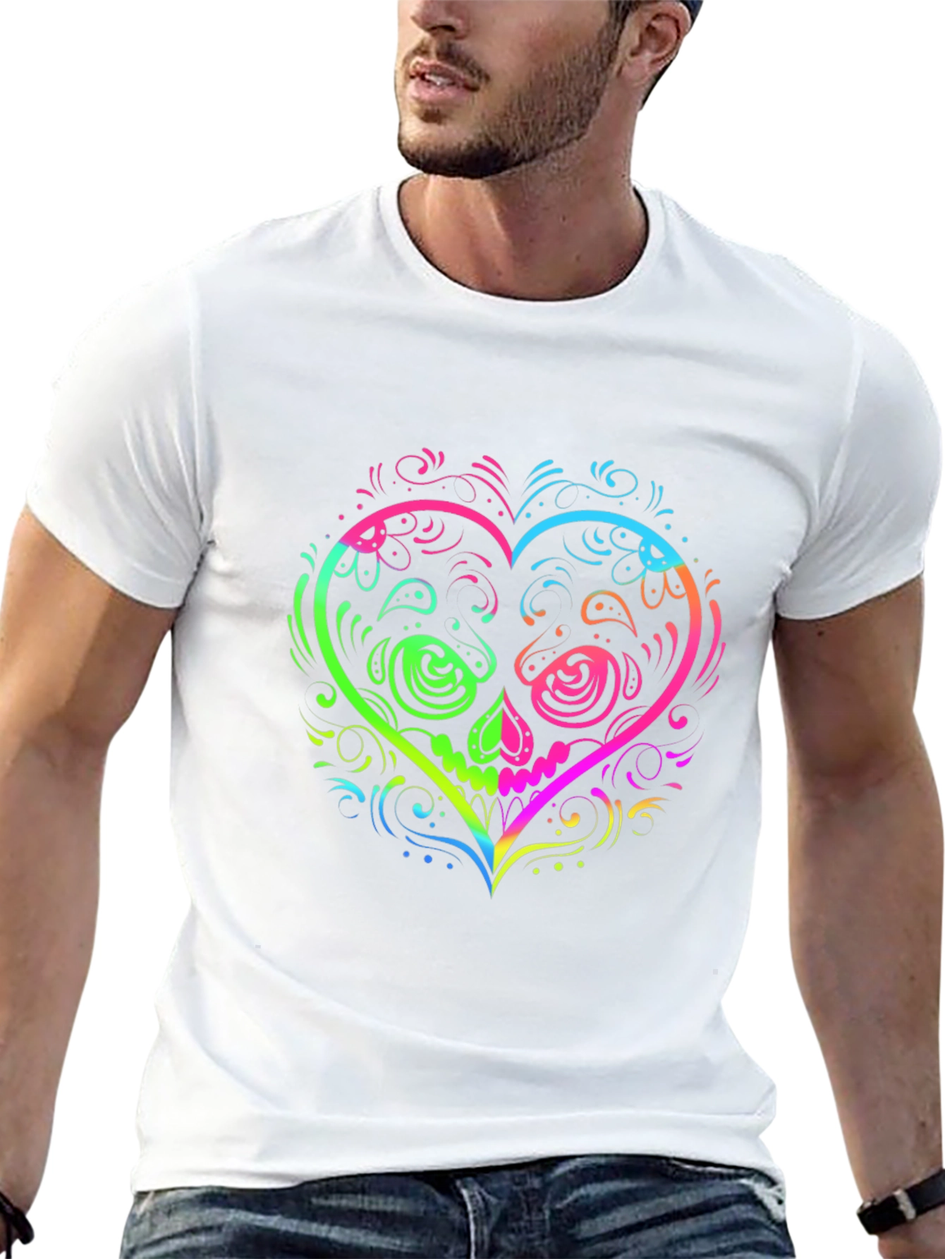 Sugar Skull Heart Graphic T-Shirt