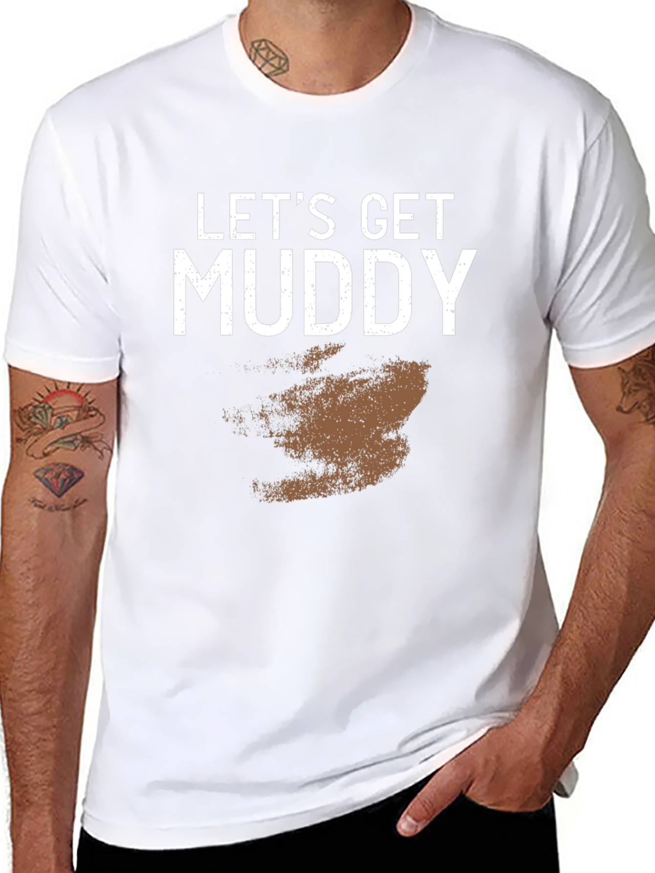 Lets Get Muddy Black T-Shirt - Dirt Print