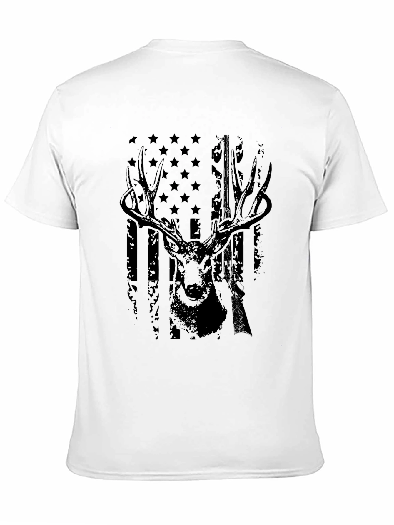 Deer Hunting American Flag Graphic T-Shirt