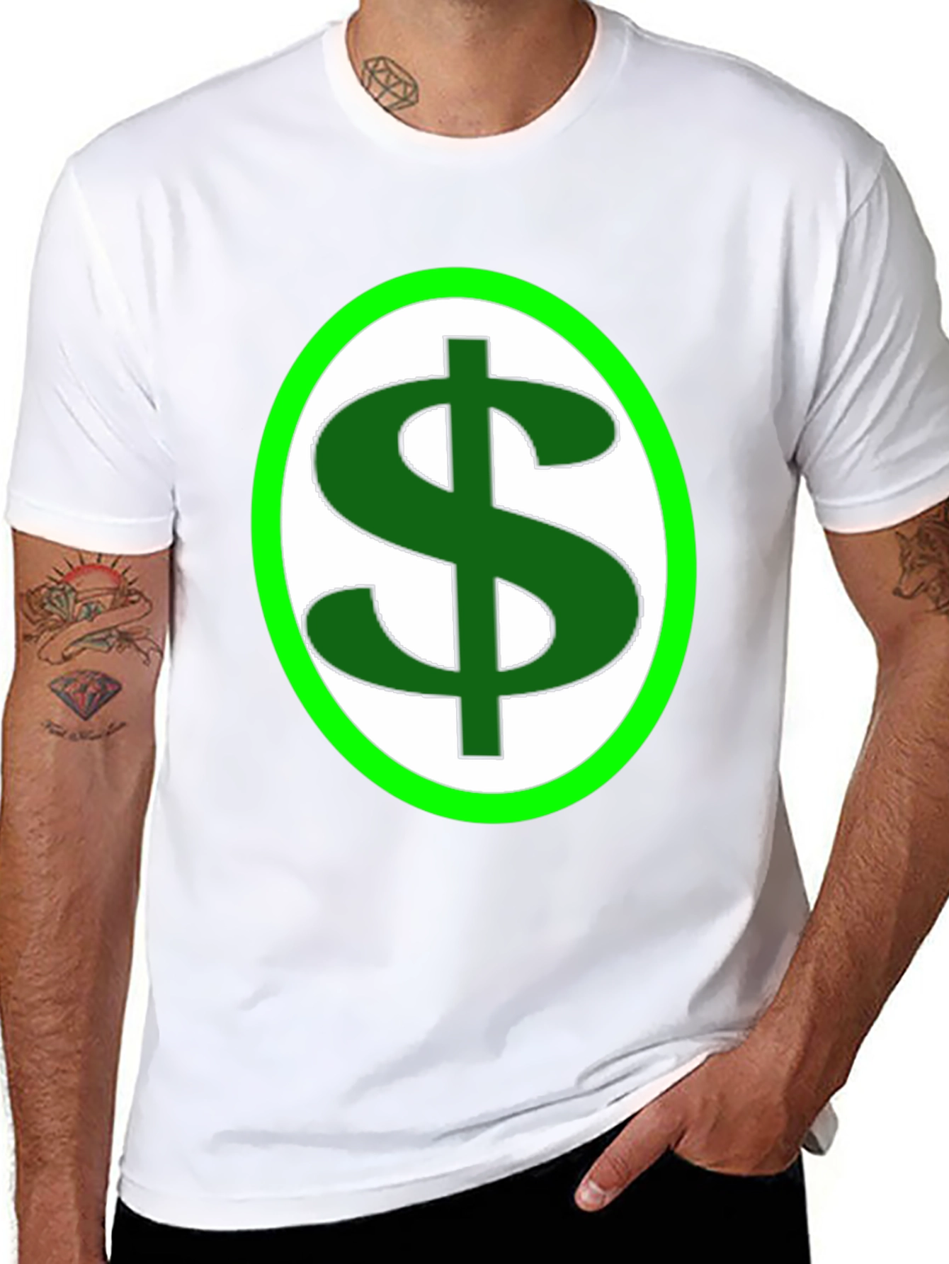 Dollar Sign Graphic Tee - Black