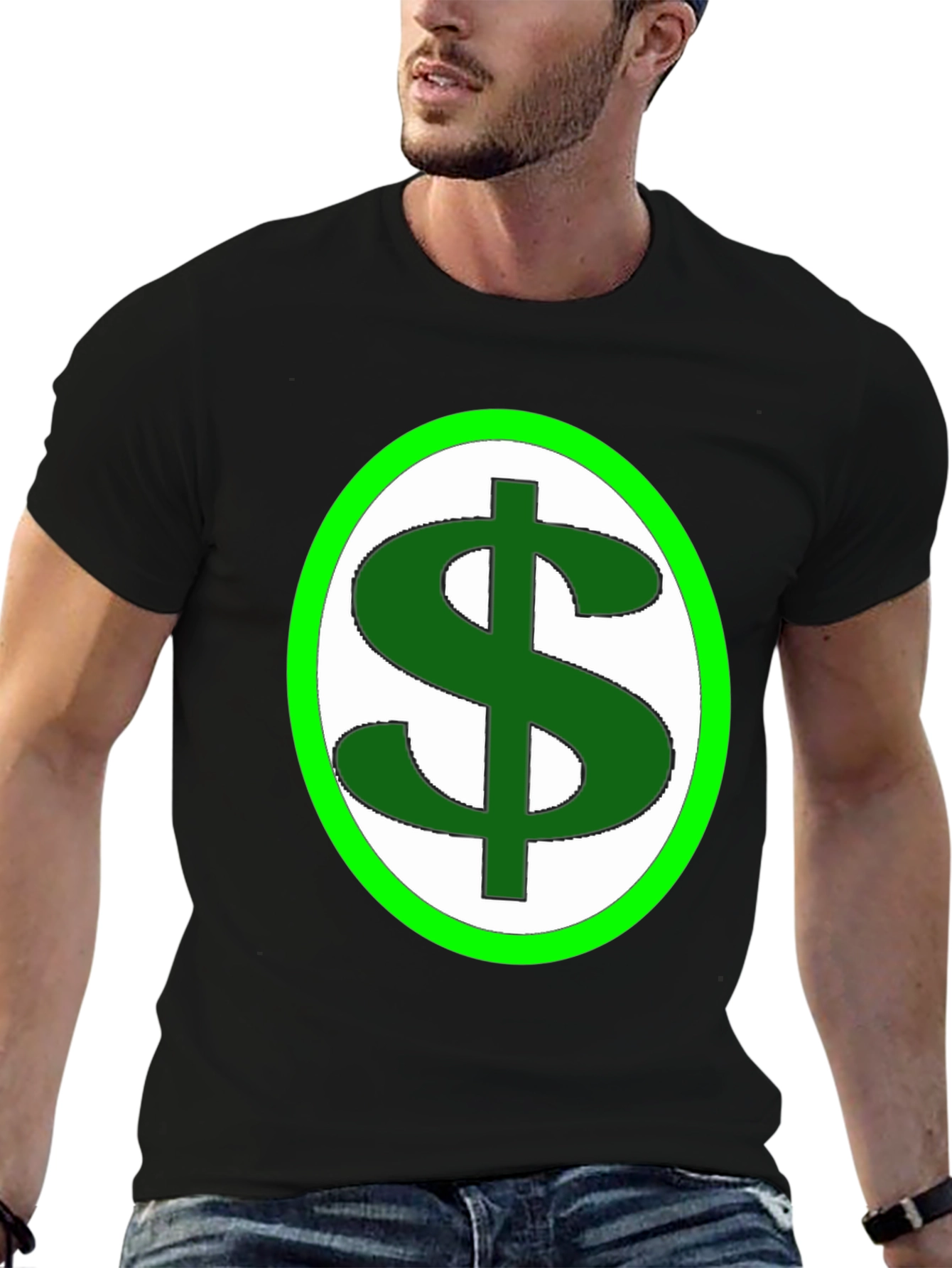 Dollar Sign Graphic Tee - Black