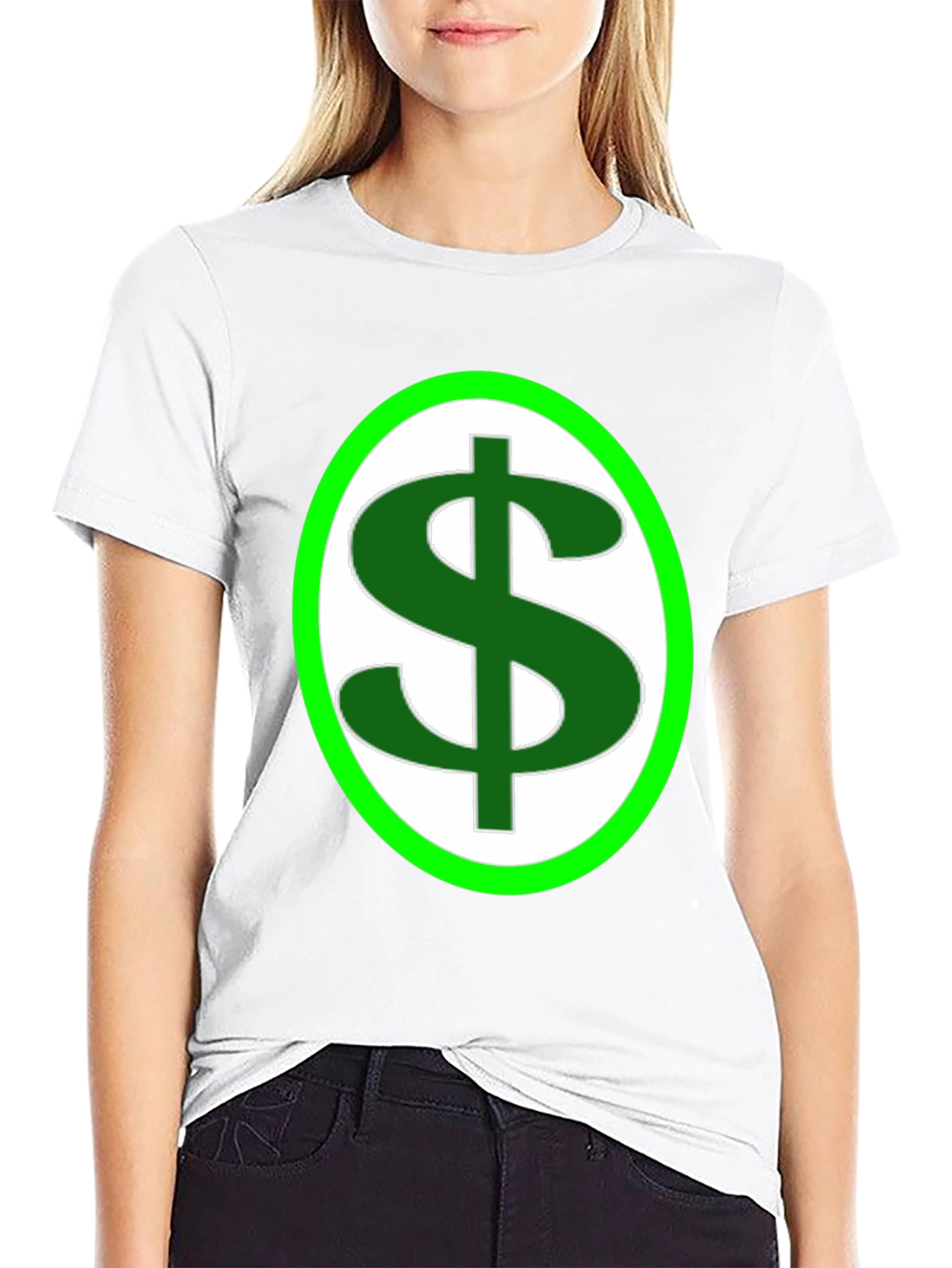 Dollar Sign Graphic Tee - Black