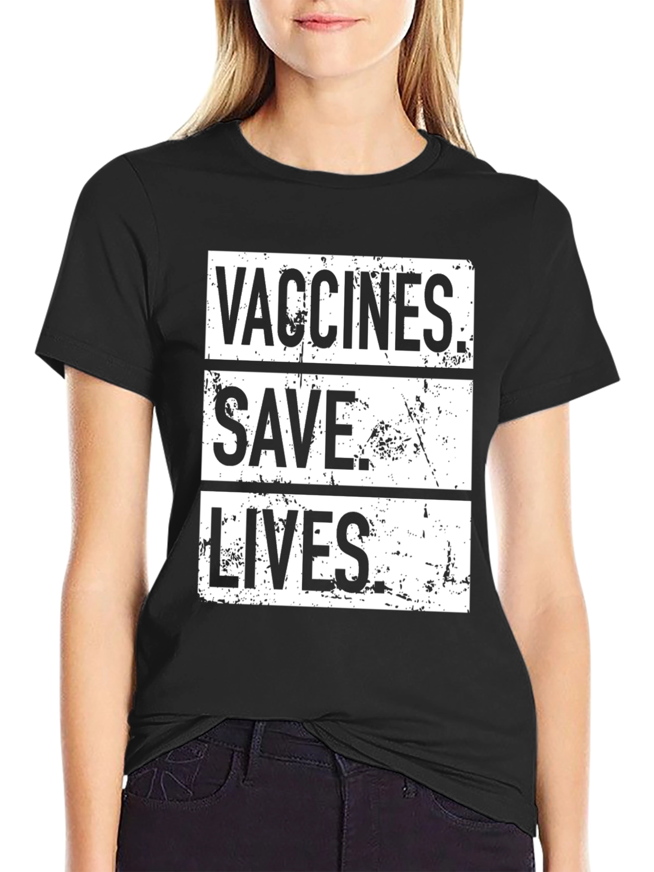 Vaccines Save Lives Graphic Tee - Black