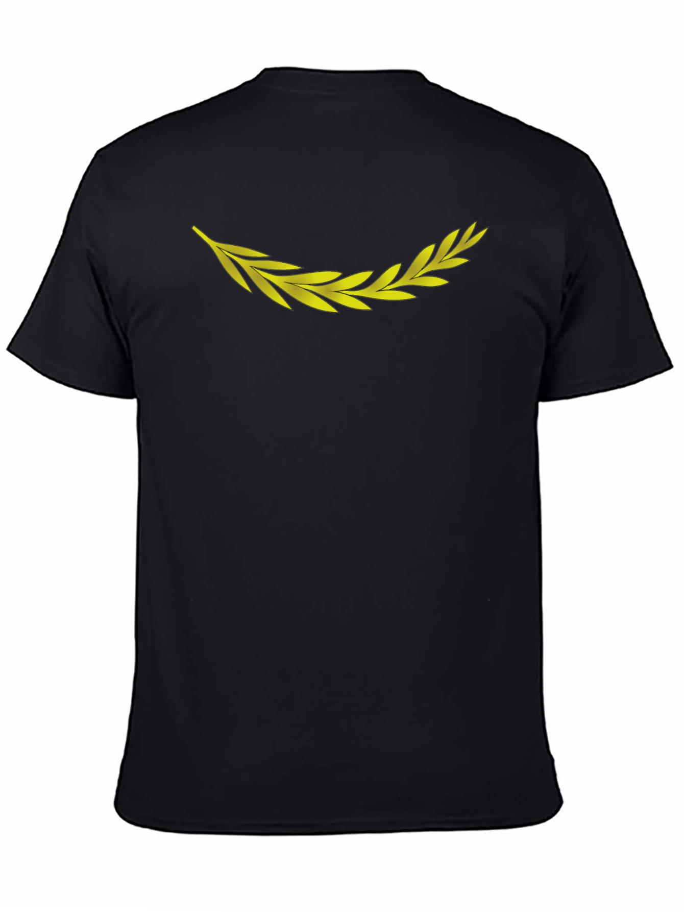Mens Black T-Shirt with Golden Laurel Wreath
