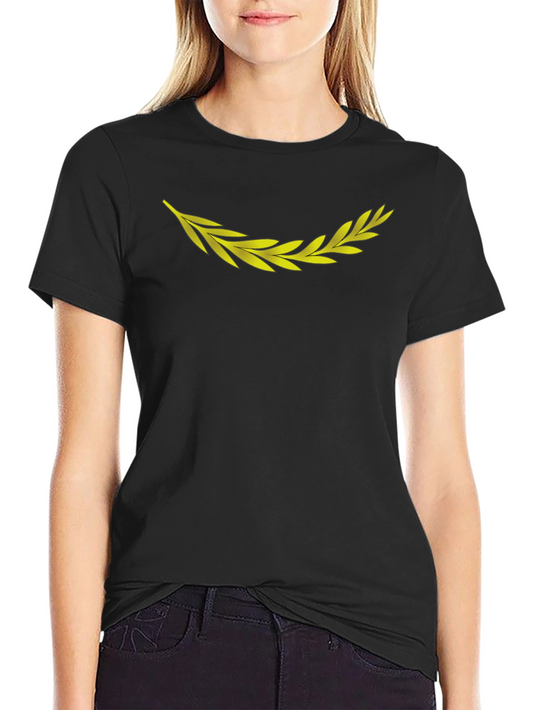 Mens Black T-Shirt with Golden Laurel Wreath