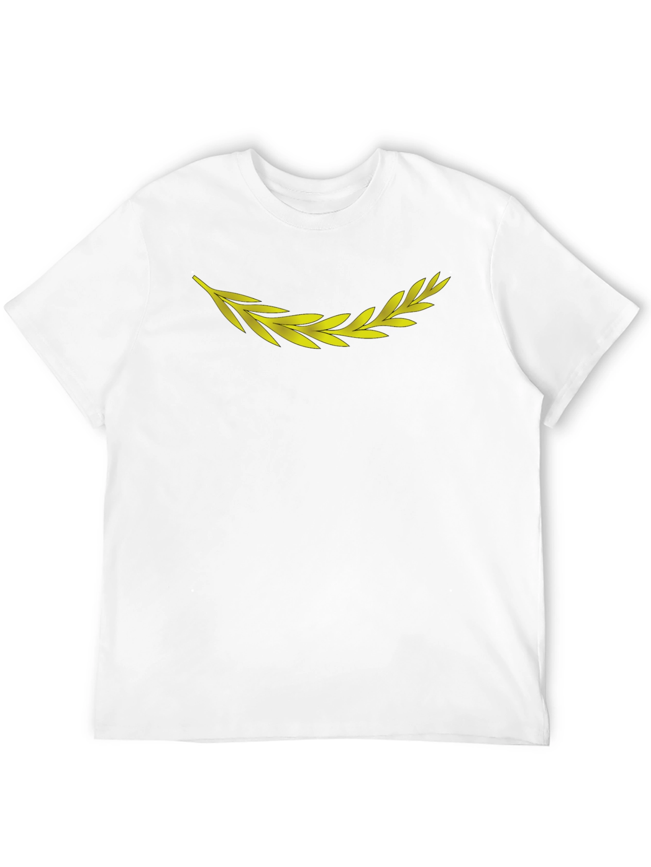 Mens Black T-Shirt with Golden Laurel Wreath
