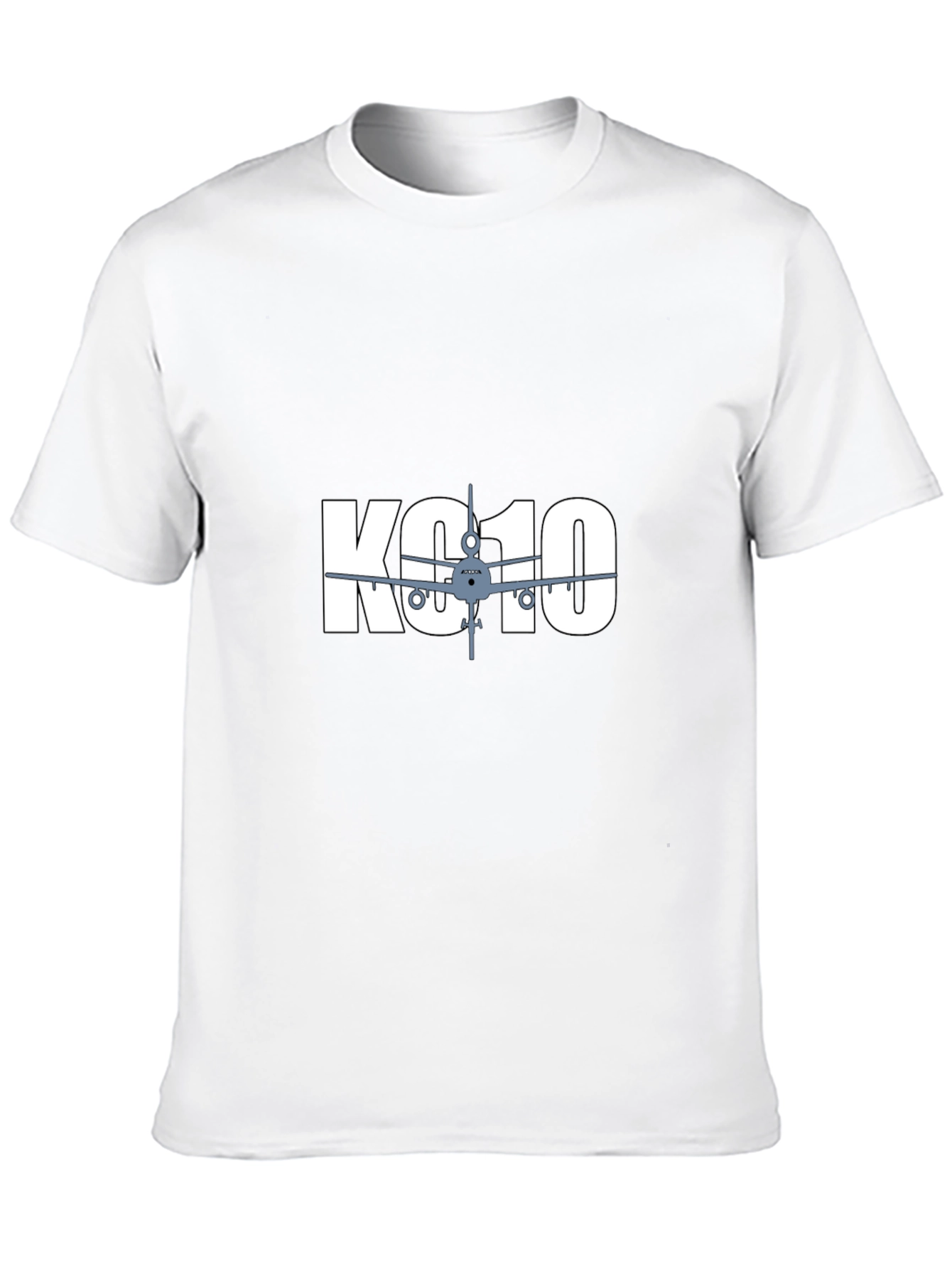KC10 Airplane Graphic T-Shirt - Black Crew Neck Tee