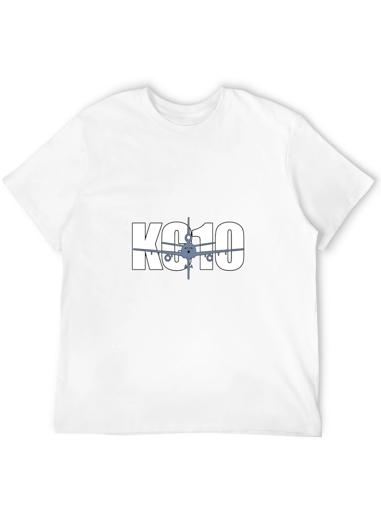KC10 Airplane Graphic T-Shirt - Black Crew Neck Tee