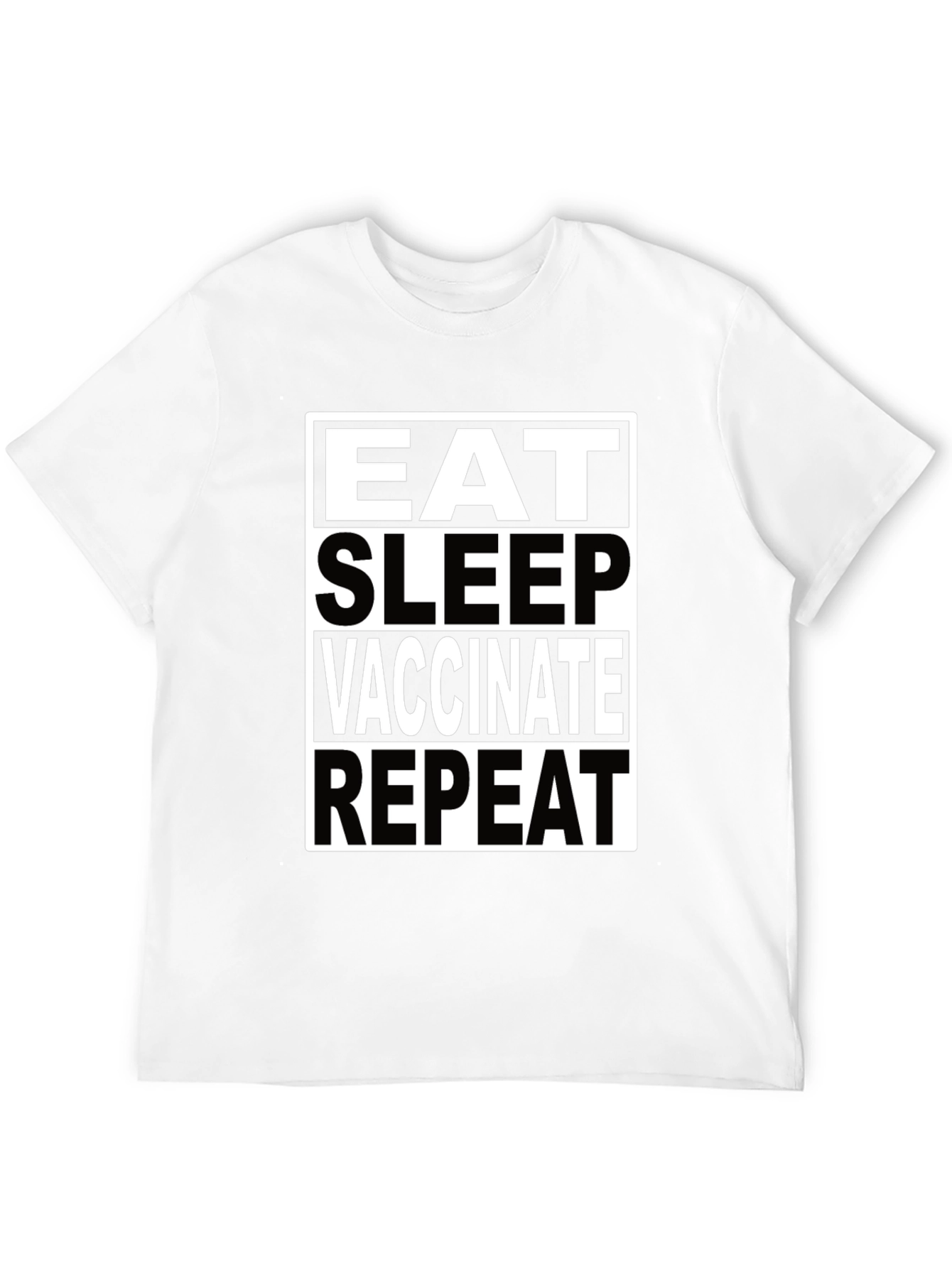 Eat Sleep Vaccinate Repeat Black T-Shirt