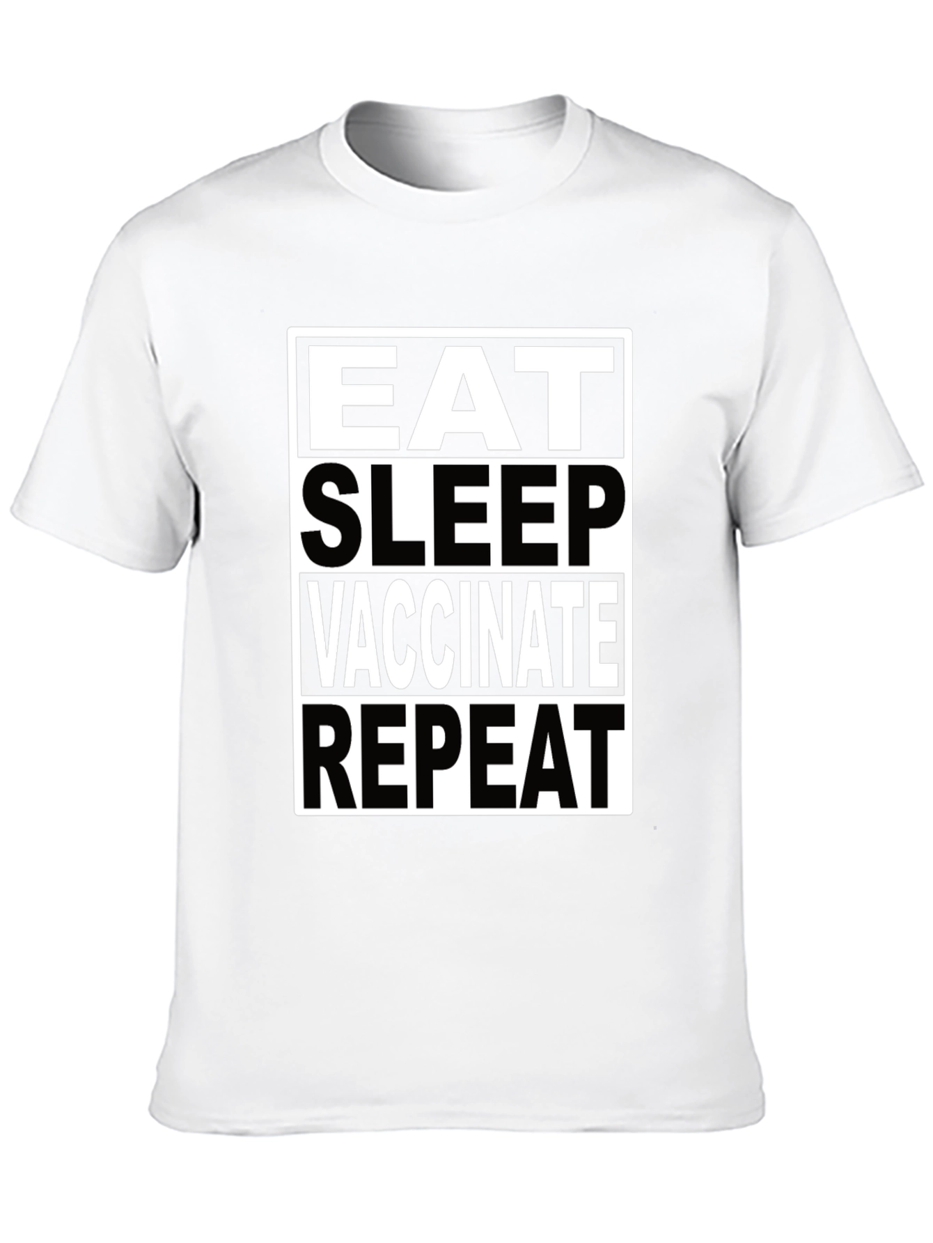 Eat Sleep Vaccinate Repeat Black T-Shirt