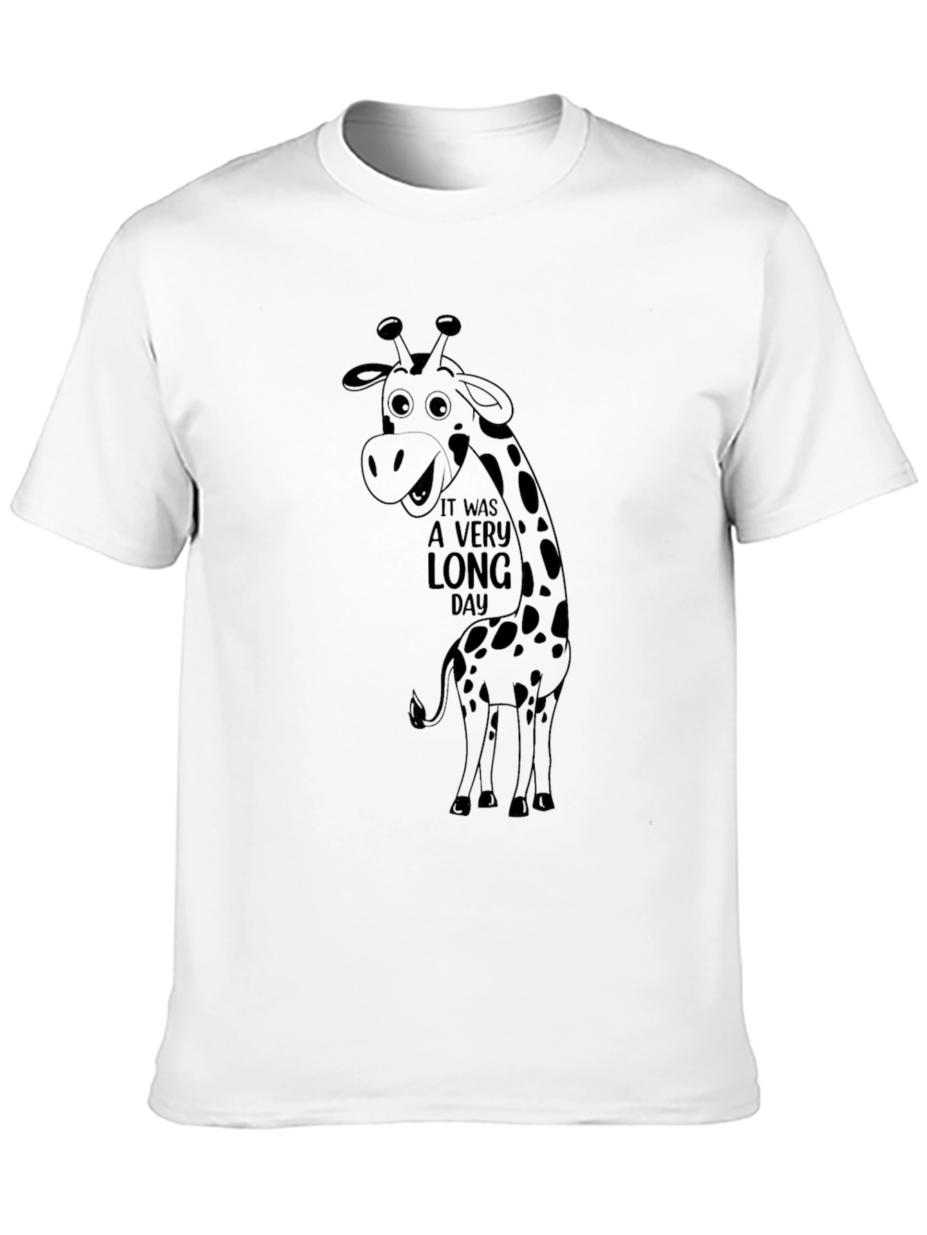 Long Day Giraffe Graphic Tee - Unisex Black T-Shirt