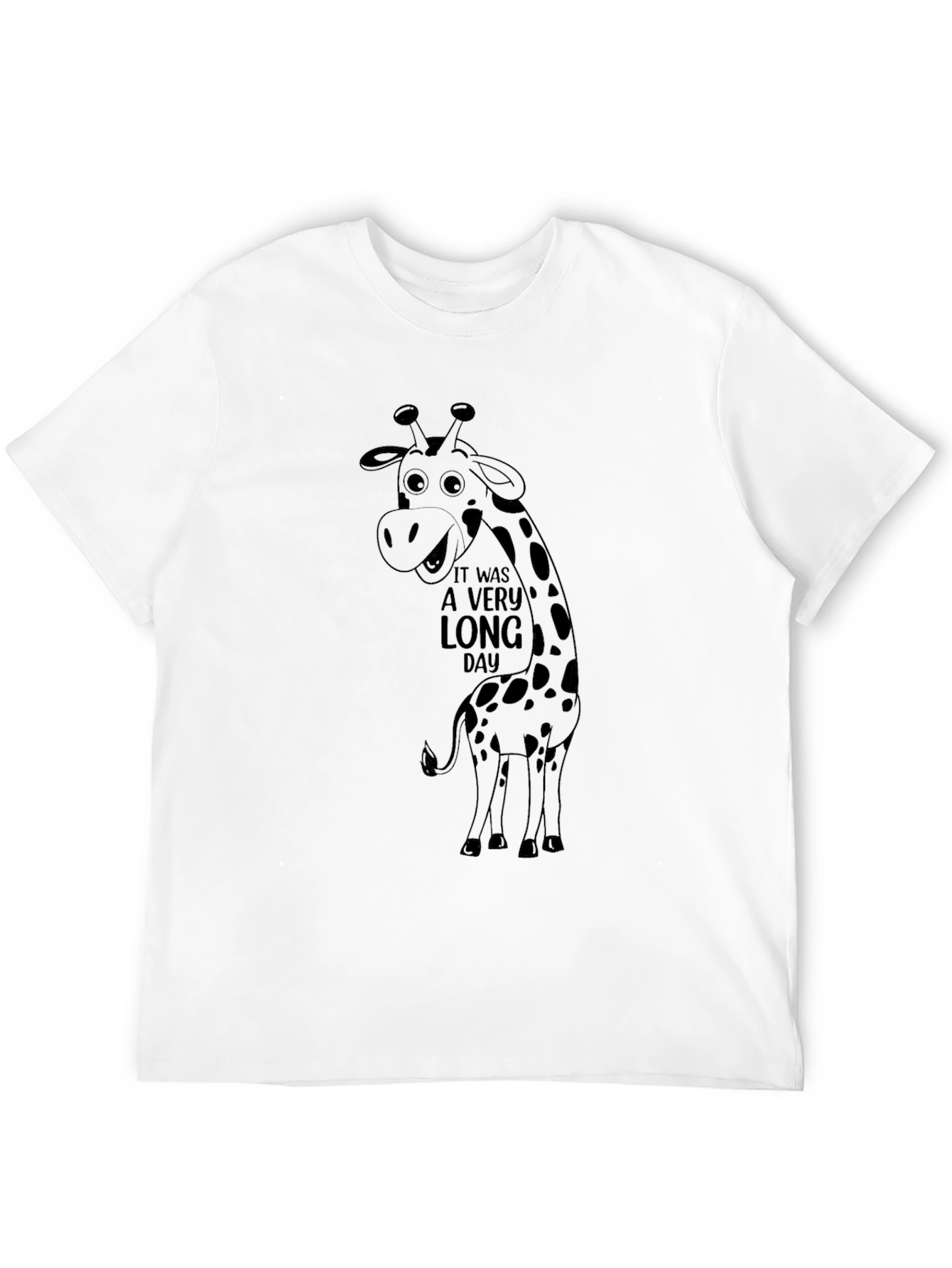 Long Day Giraffe Graphic Tee - Unisex Black T-Shirt