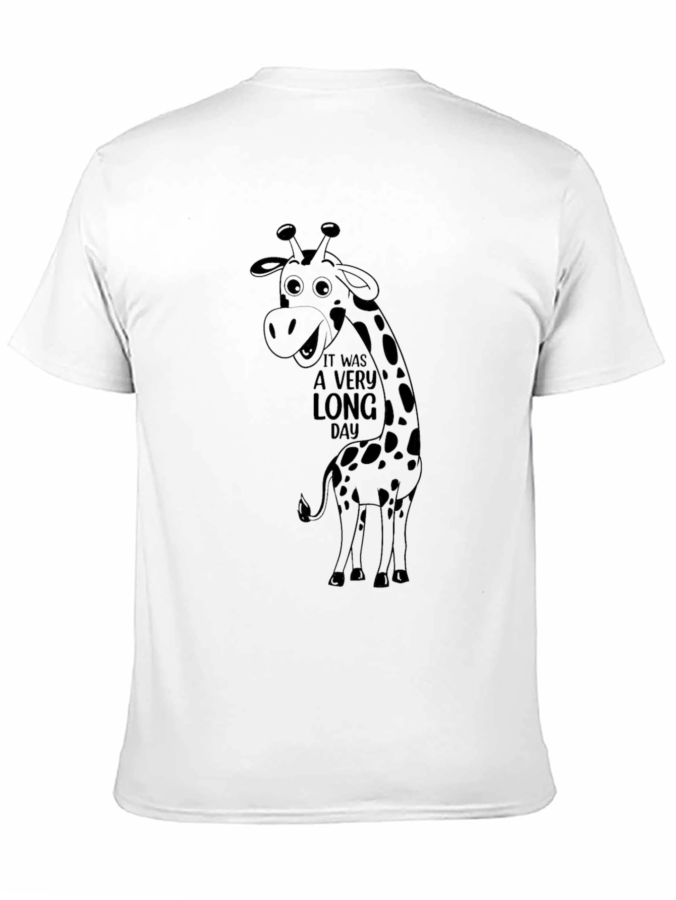 Long Day Giraffe Graphic Tee - Unisex Black T-Shirt