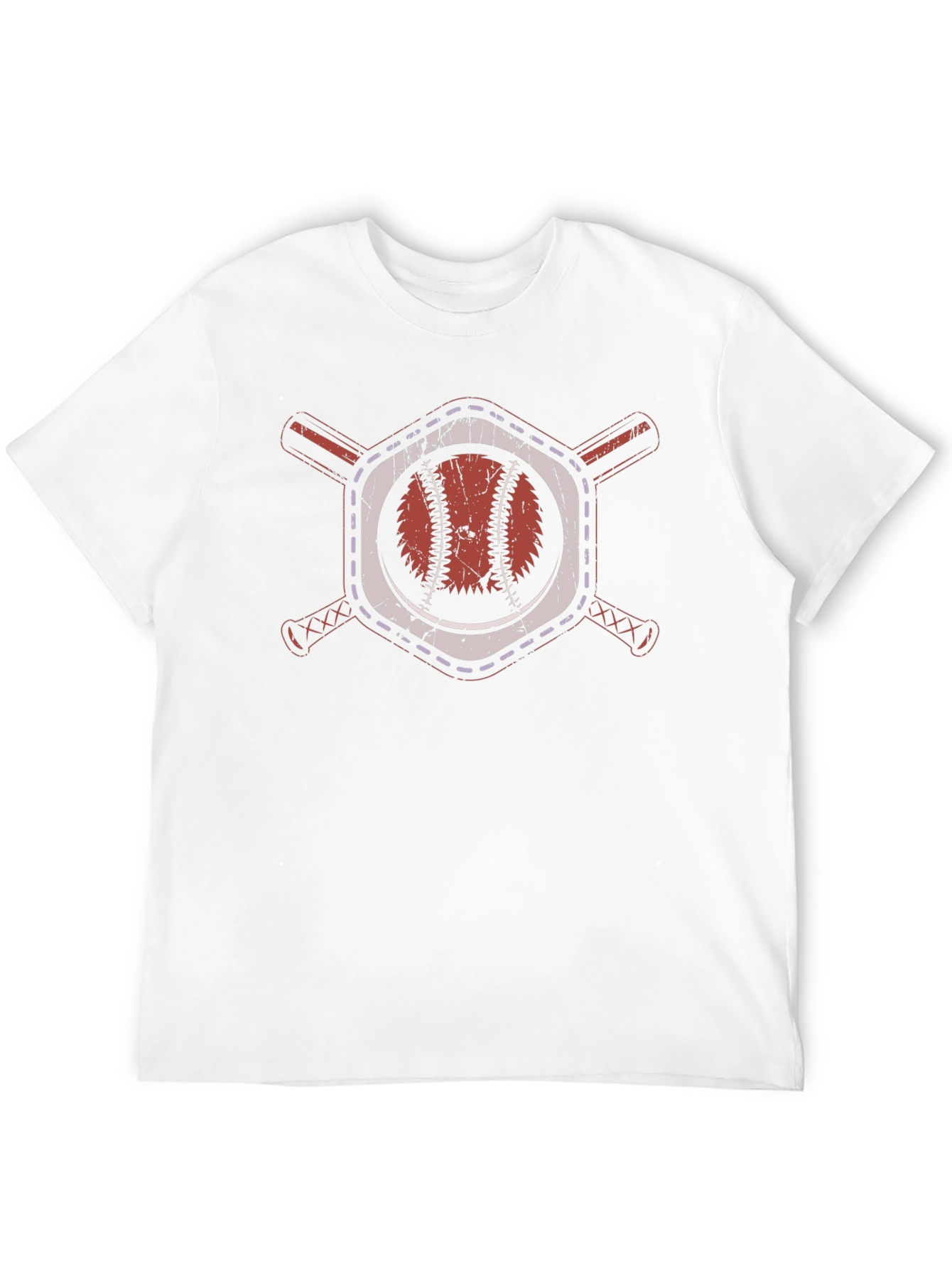 Baseball Graphic Tee - Crossed Bats & Ball Design
