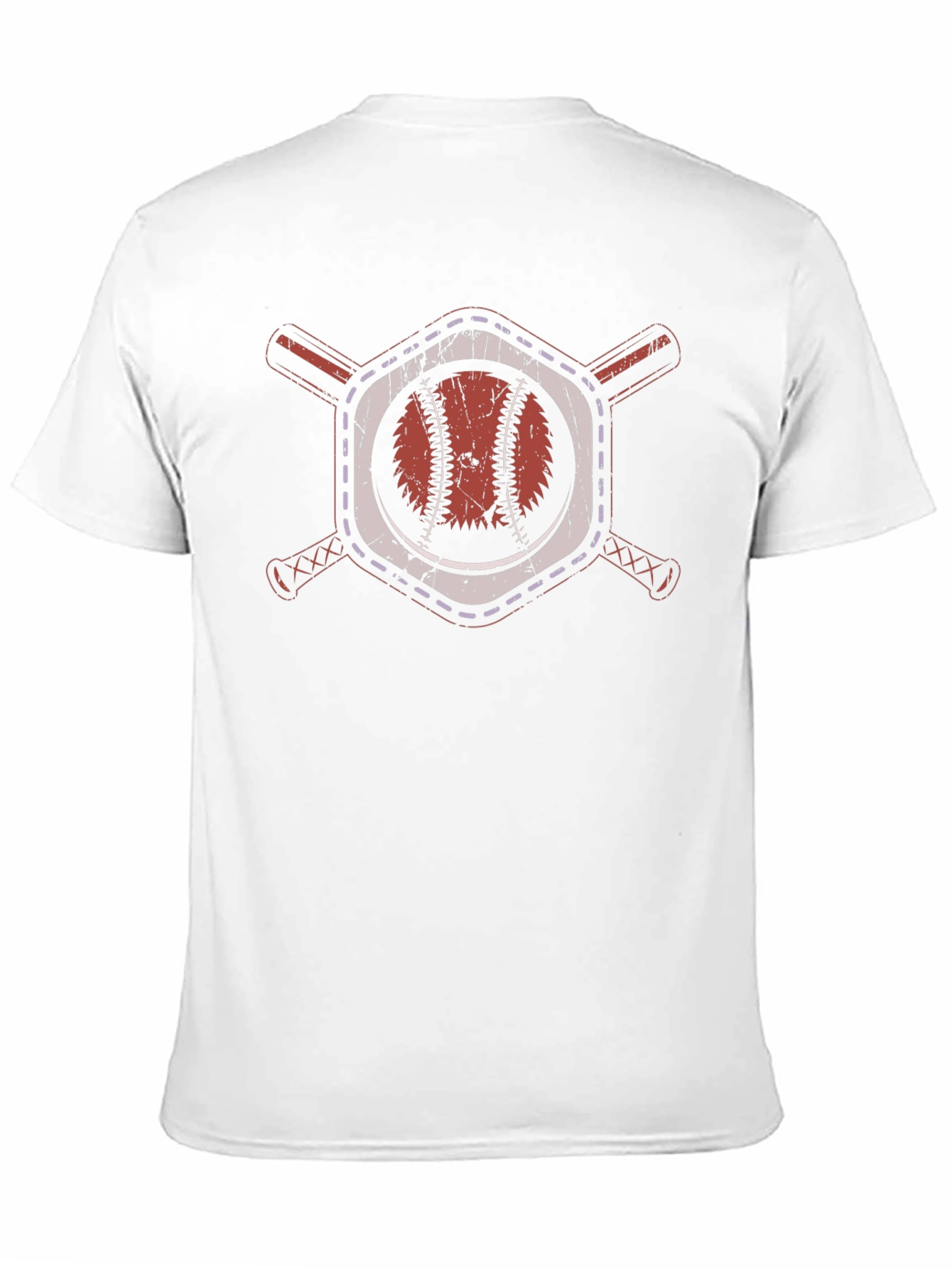 Baseball Graphic Tee - Crossed Bats & Ball Design