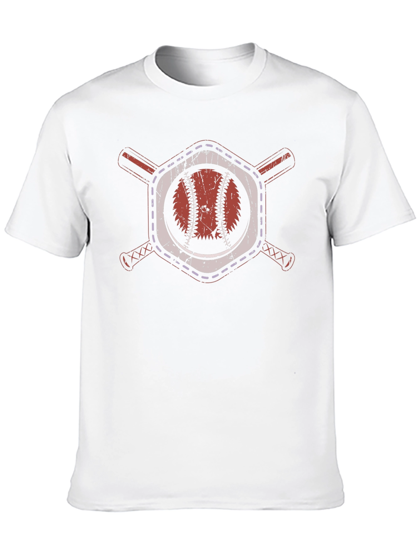 Baseball Graphic Tee - Crossed Bats & Ball Design