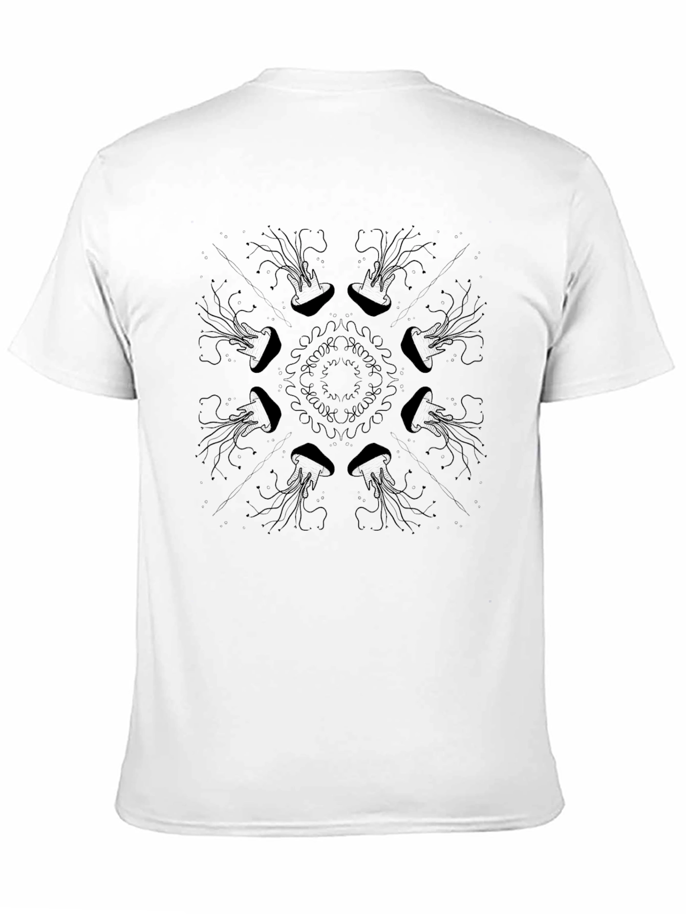Jellyfish Mandala Black T-Shirt