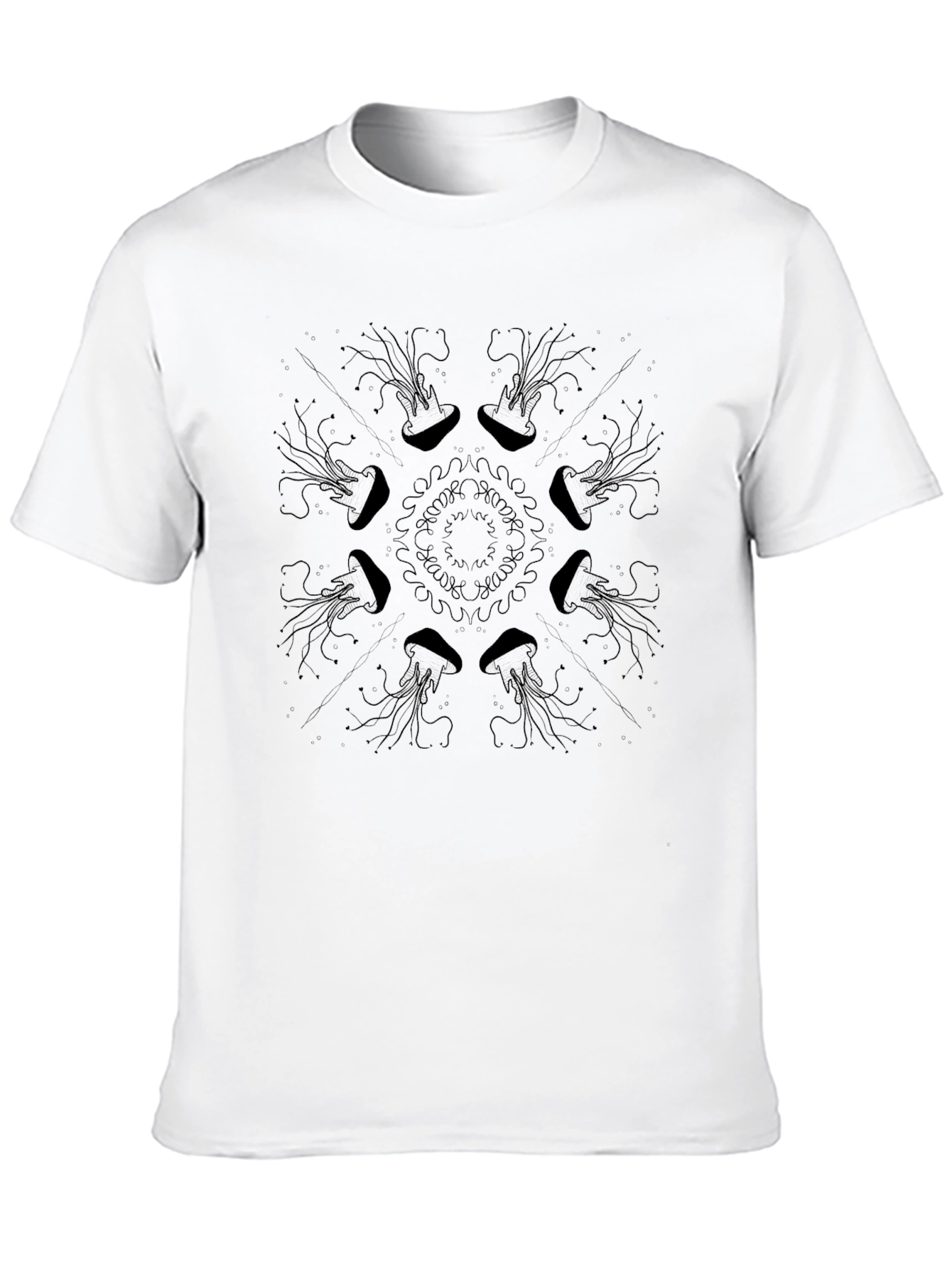 Jellyfish Mandala Black T-Shirt