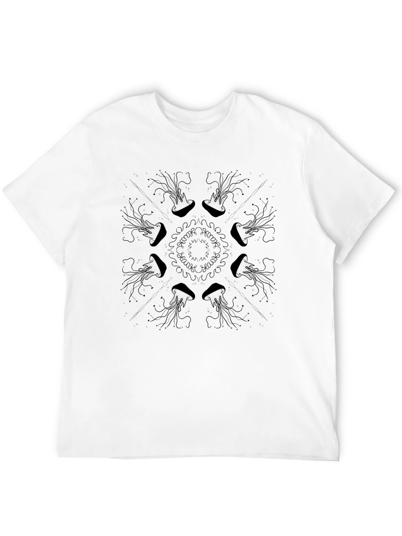Jellyfish Mandala Black T-Shirt