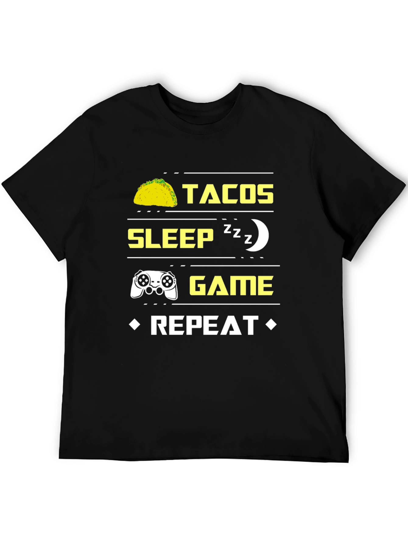 Tacos Sleep Game Repeat Graphic Tee