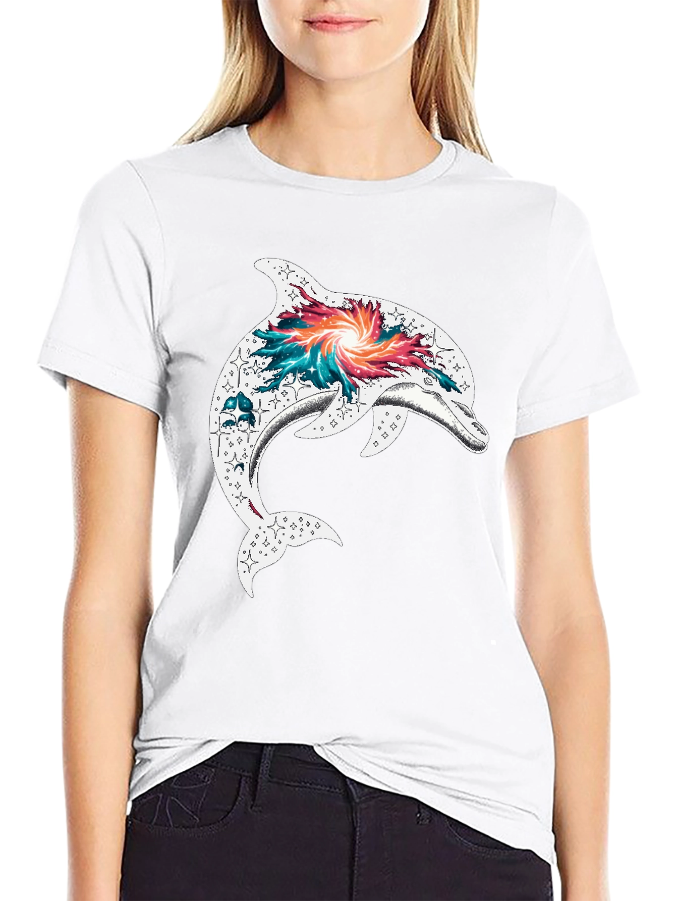 Dolphin Galaxy Graphic T-Shirt