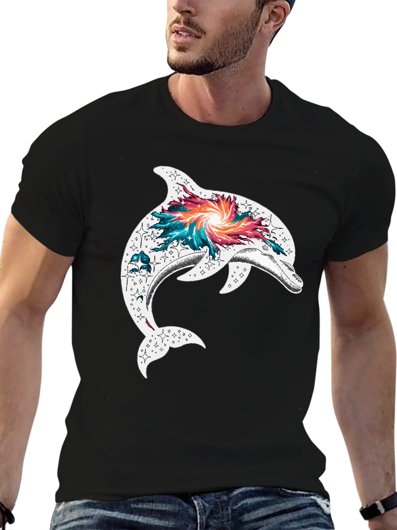 Dolphin Galaxy Graphic T-Shirt