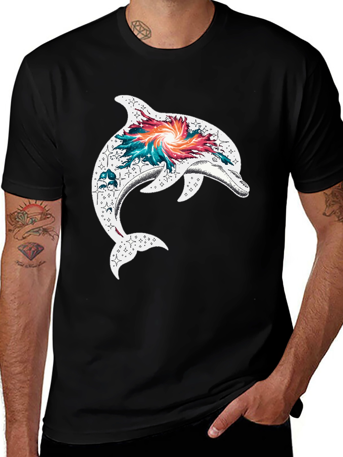 Dolphin Galaxy Graphic T-Shirt