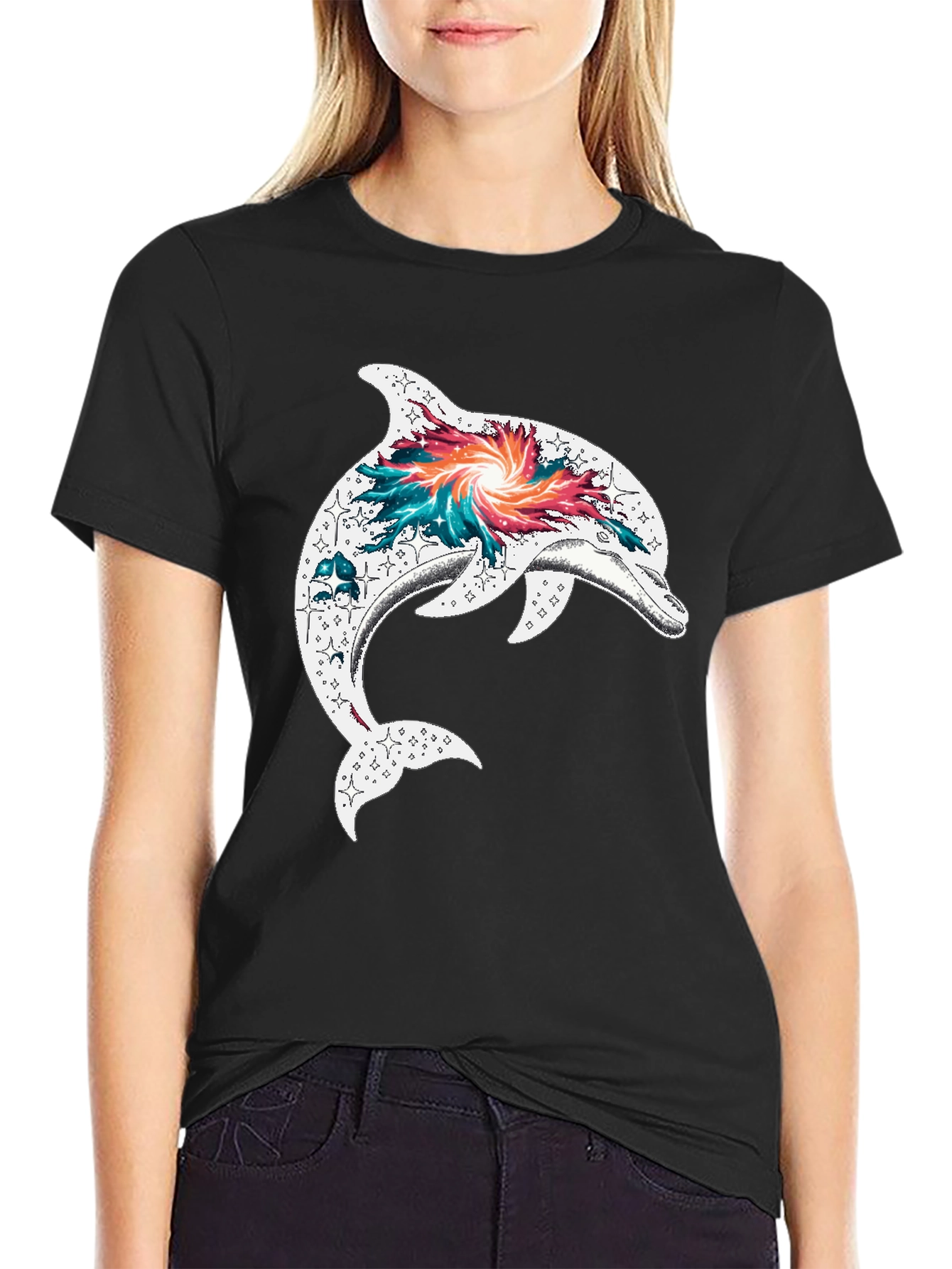Dolphin Galaxy Graphic T-Shirt