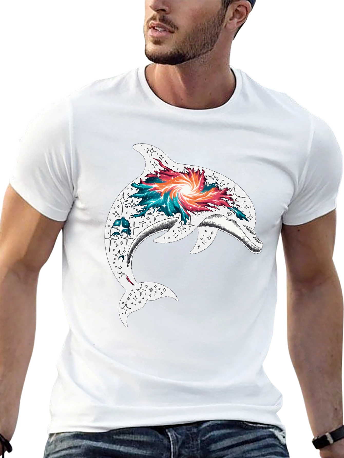 Dolphin Galaxy Graphic T-Shirt