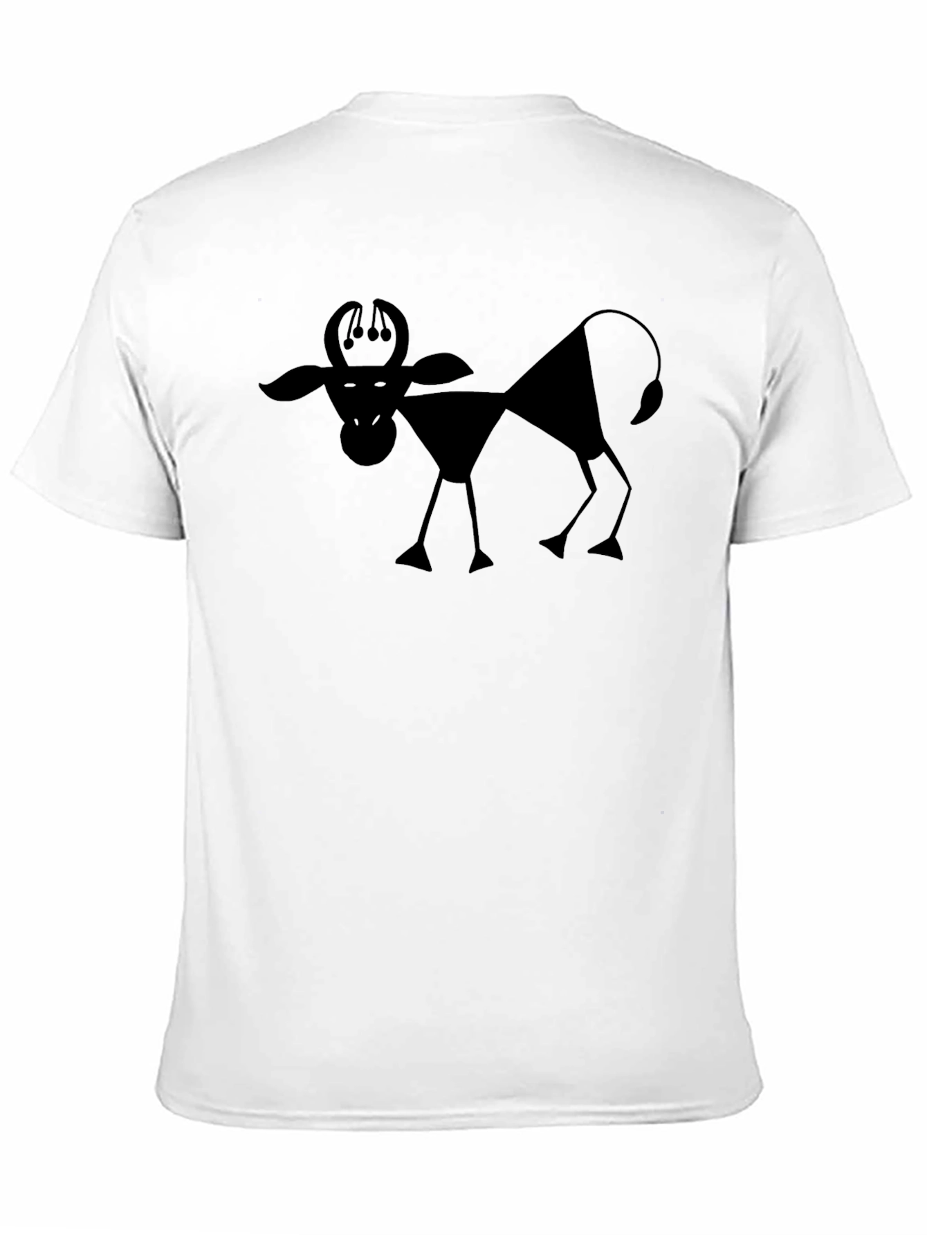 Abstract Bull Graphic Print Black T-Shirt