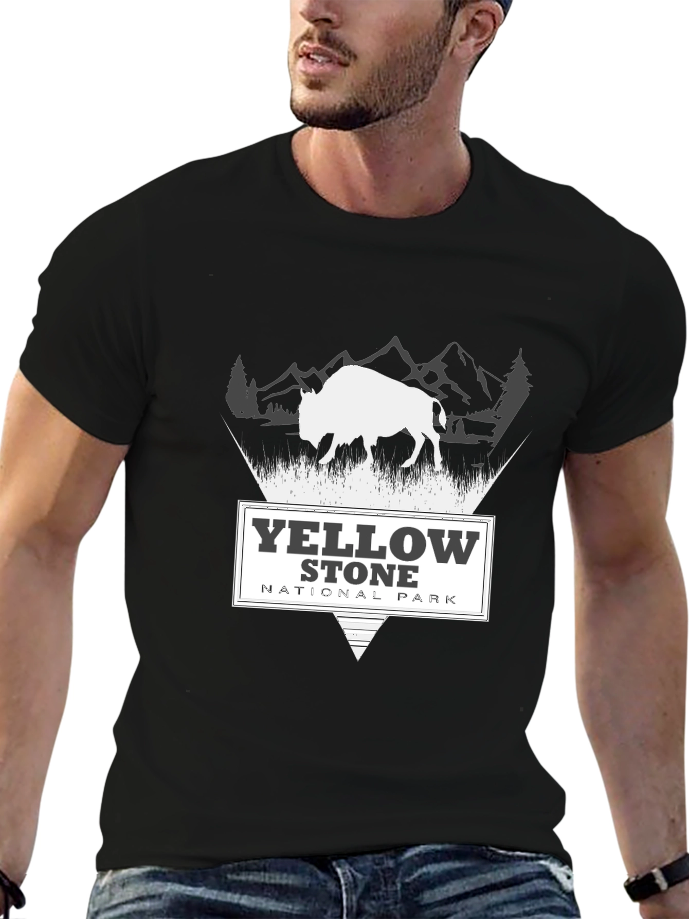 Yellowstone National Park Black Graphic Tee