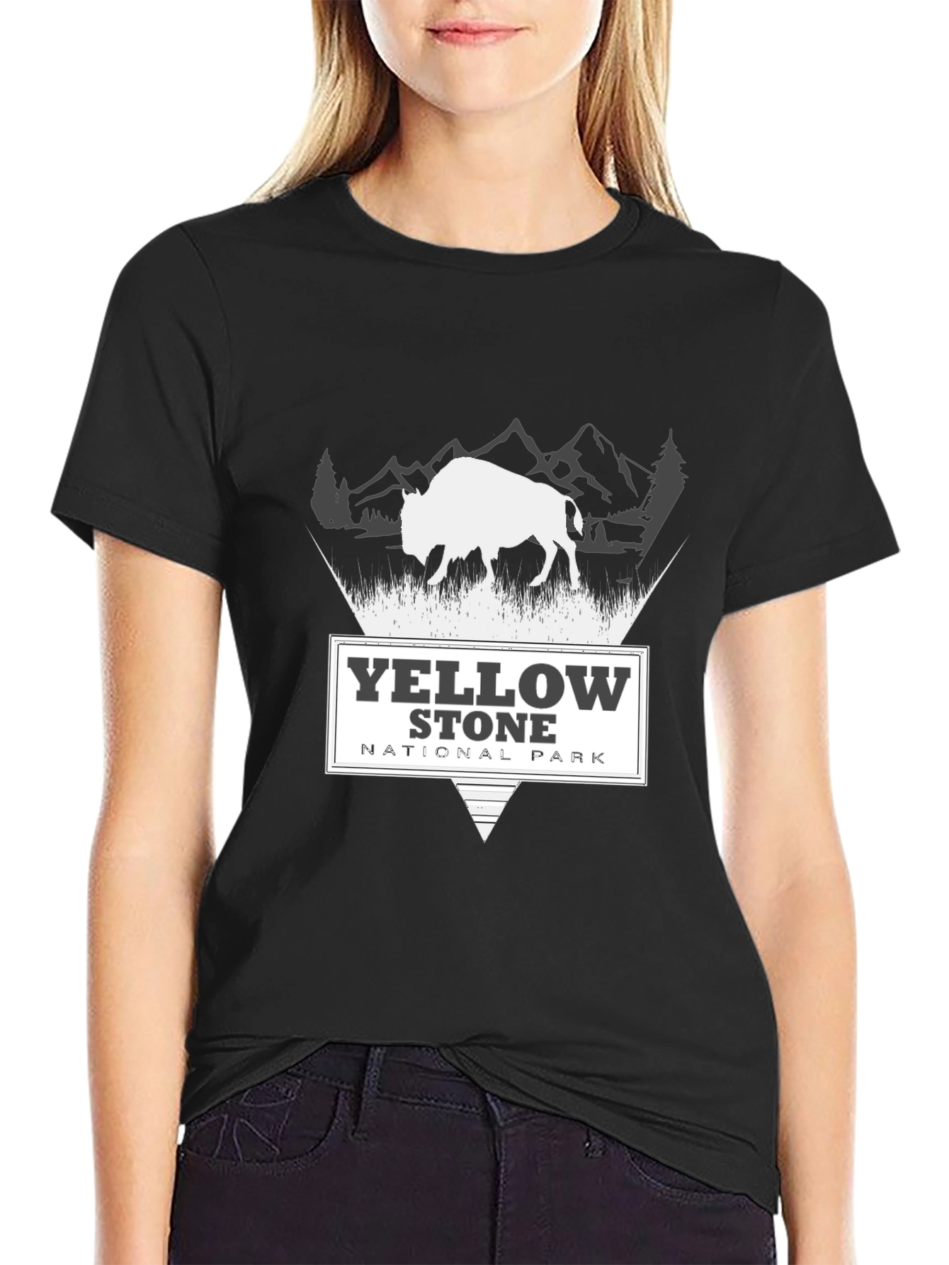 Yellowstone National Park Black Graphic Tee
