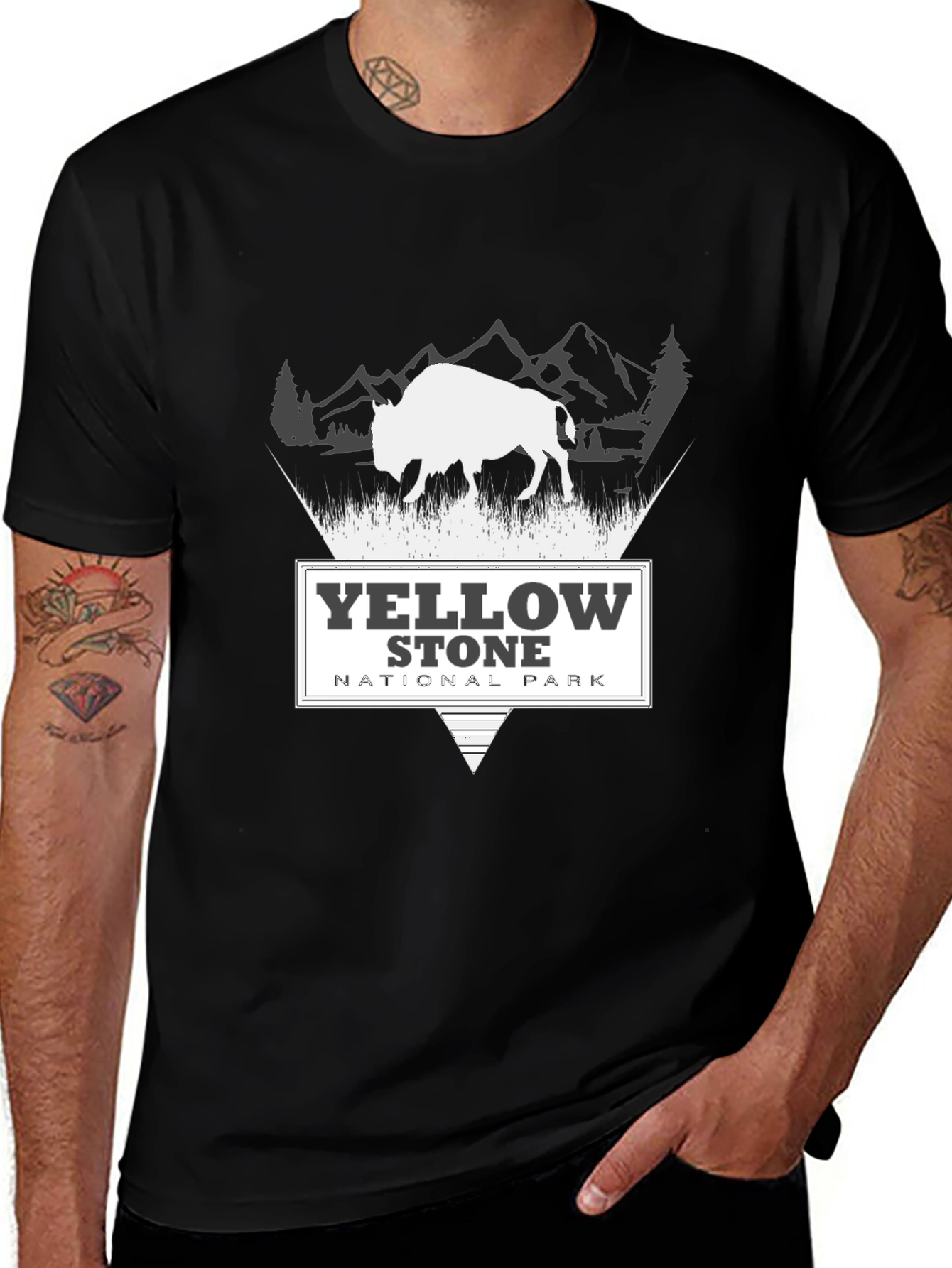 Yellowstone National Park Black Graphic Tee