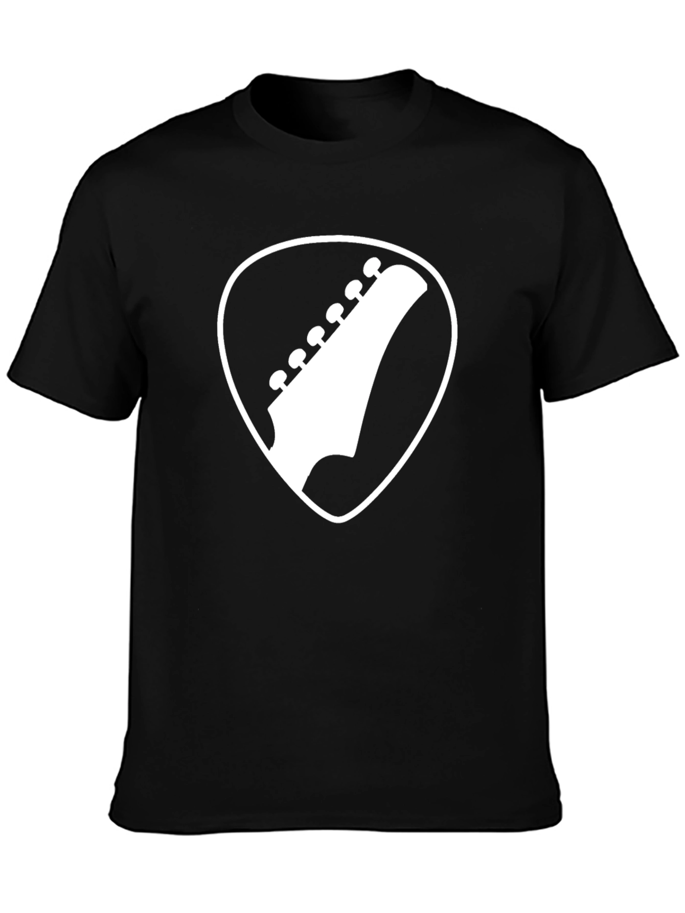 Guitar Pick Headstock Graphic Tee - Music Lover Shirt