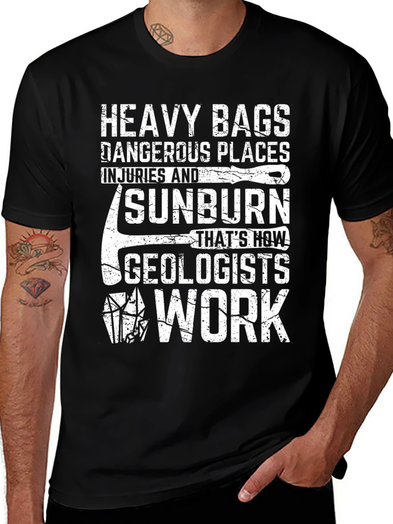 Geologist Work T-Shirt - Heavy Bags & Sunburn