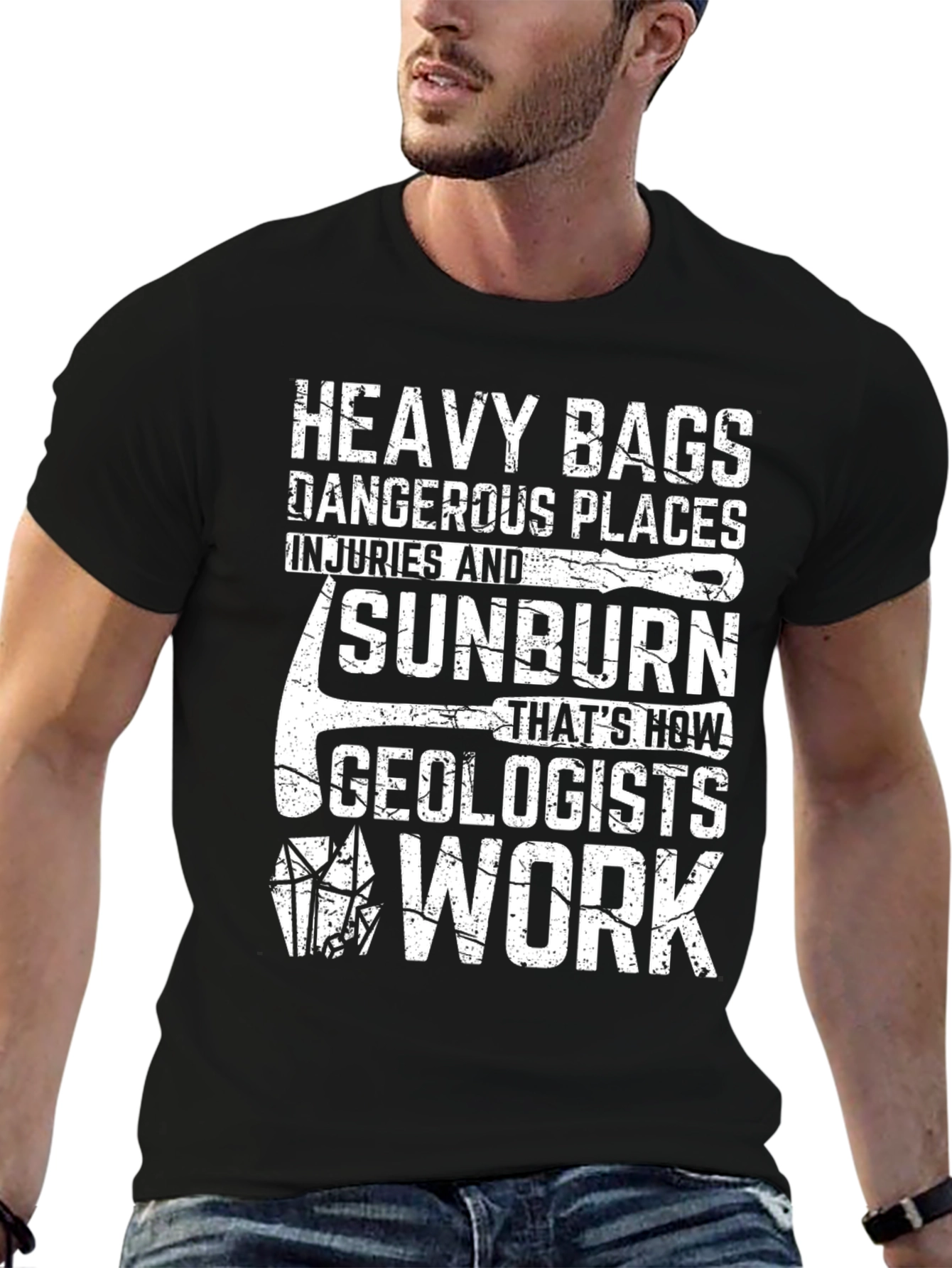 Geologist Work T-Shirt - Heavy Bags & Sunburn