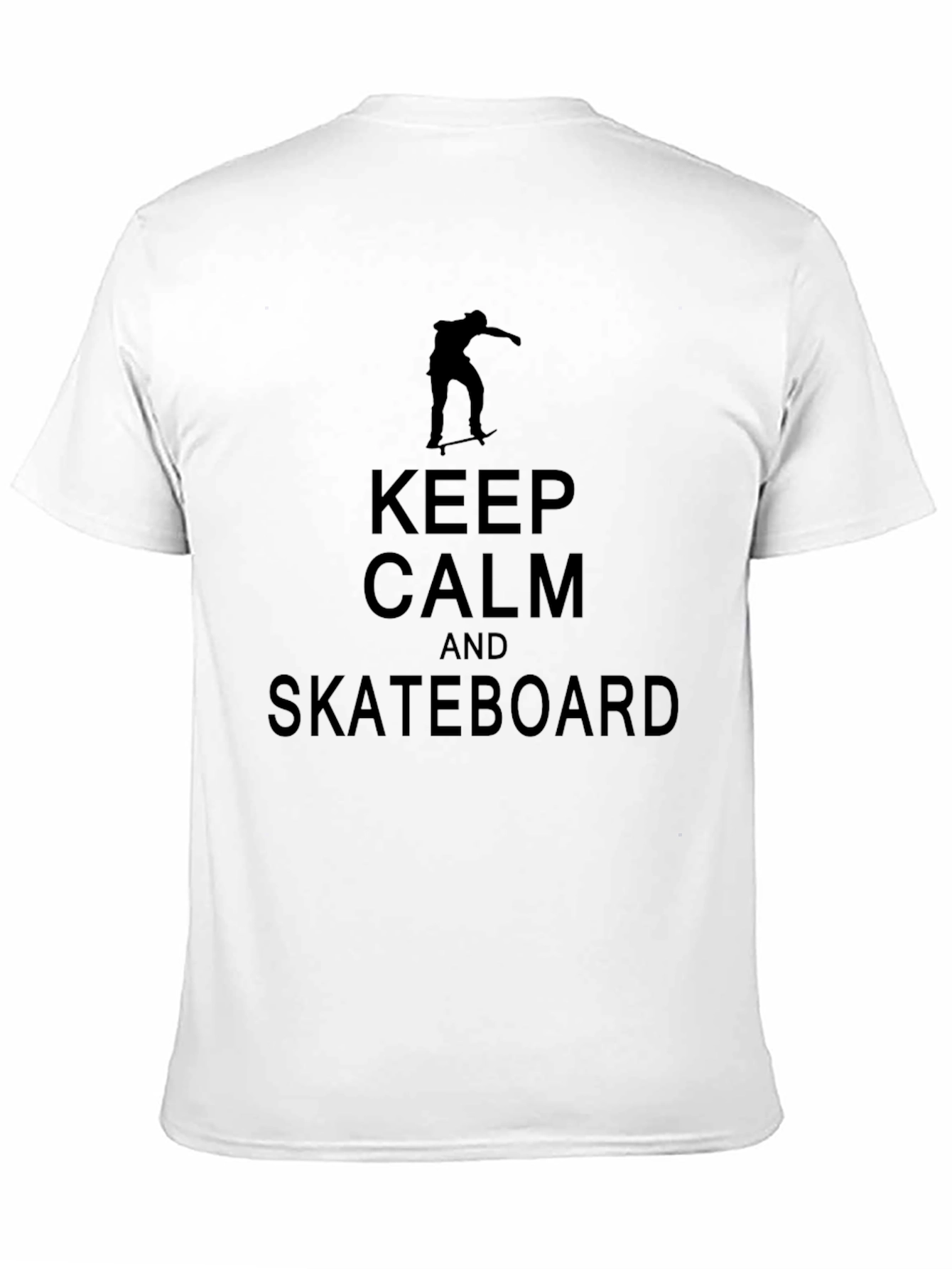 Keep Calm & Skateboard Graphic Tee - Black