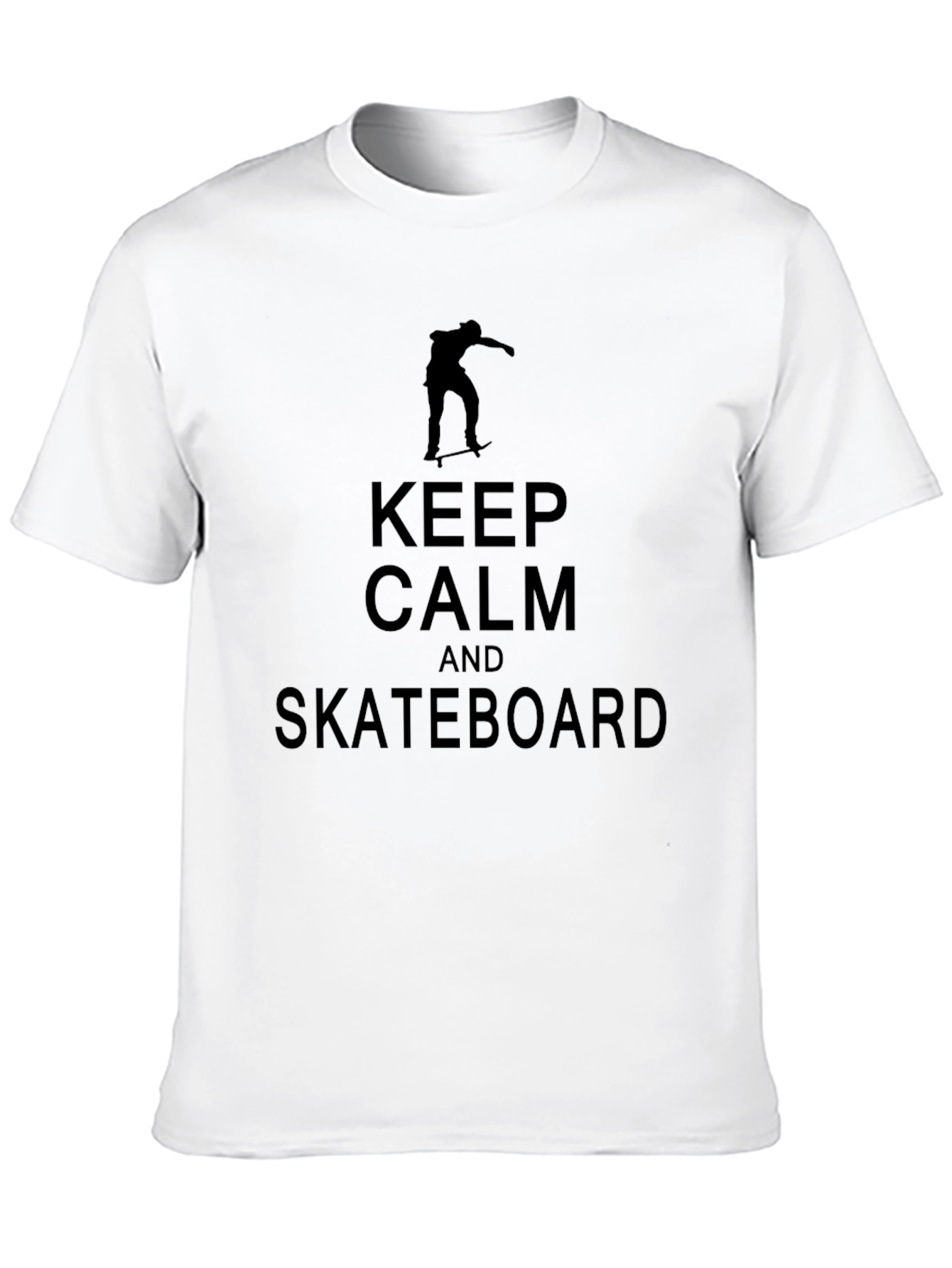 Keep Calm & Skateboard Graphic Tee - Black