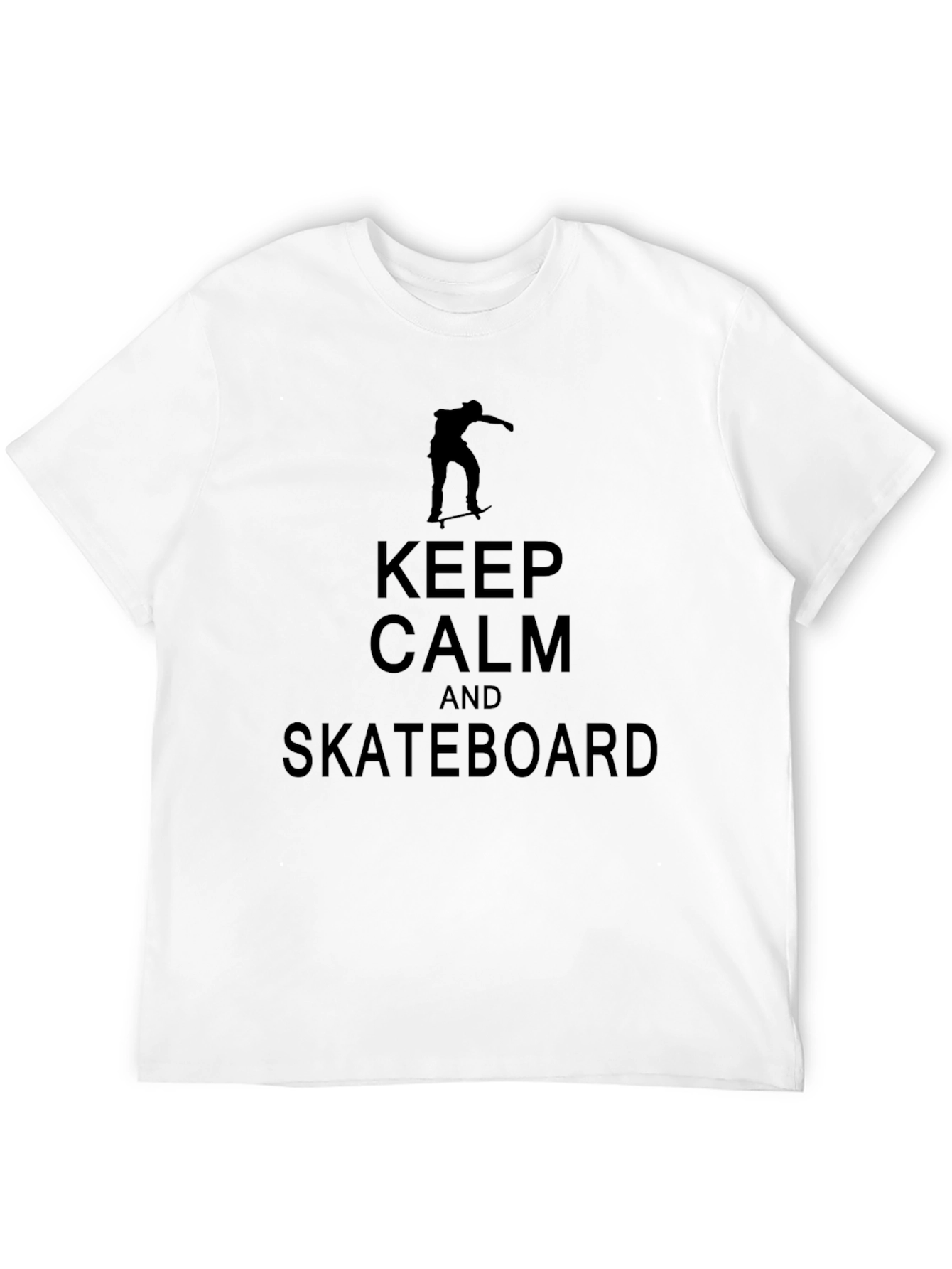 Keep Calm & Skateboard Graphic Tee - Black