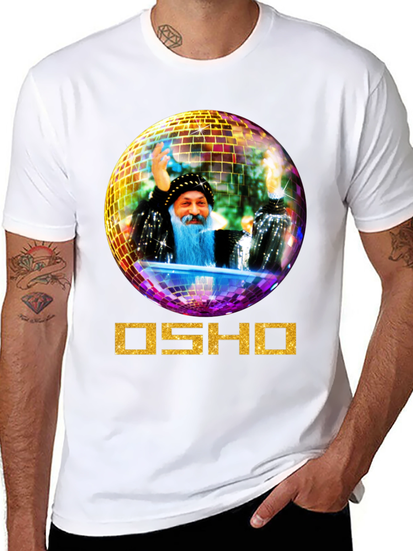 Osho Disco Ball Graphic Tee - Unique Design
