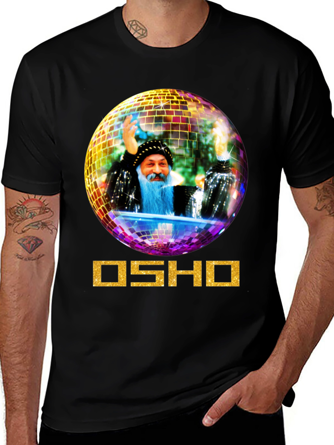 Osho Disco Ball Graphic Tee - Unique Design