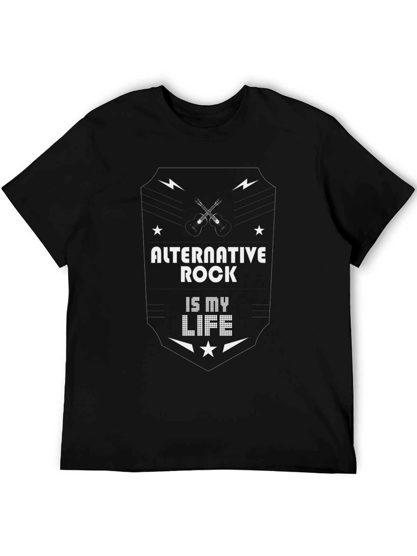 Alternative Rock is My Life Black Graphic T-Shirt