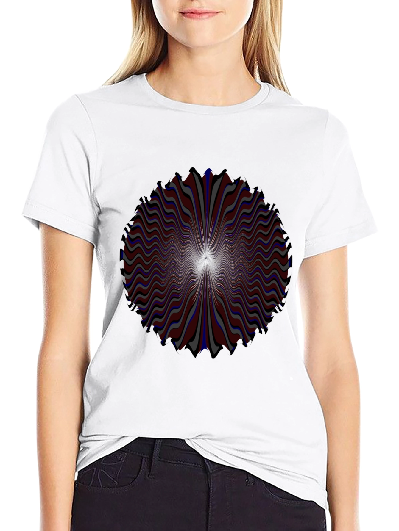 Optical Illusion Graphic Tee - Psychedelic Swirl Design