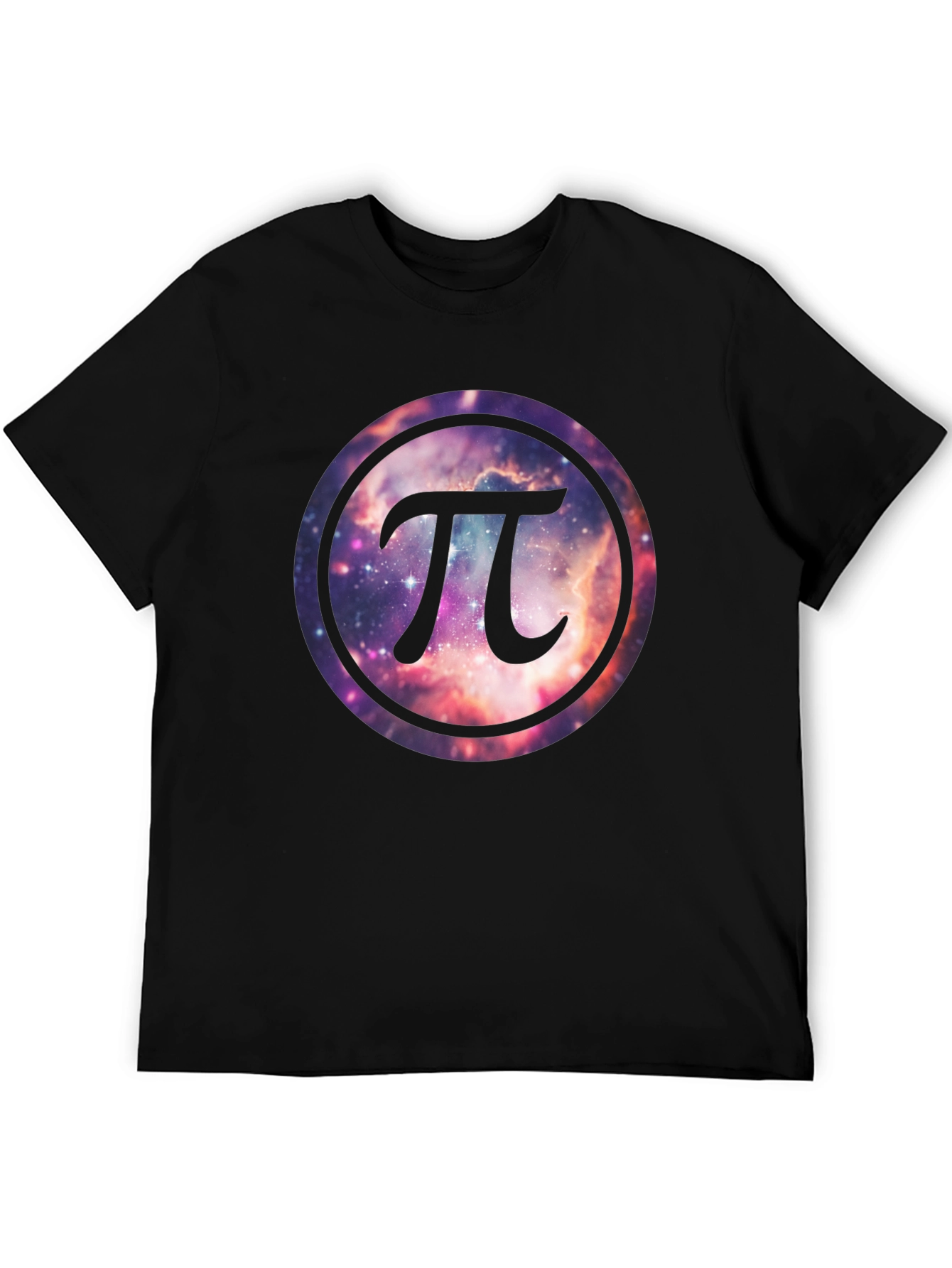 Cosmic Pi Symbol T-Shirt - Galaxy Design