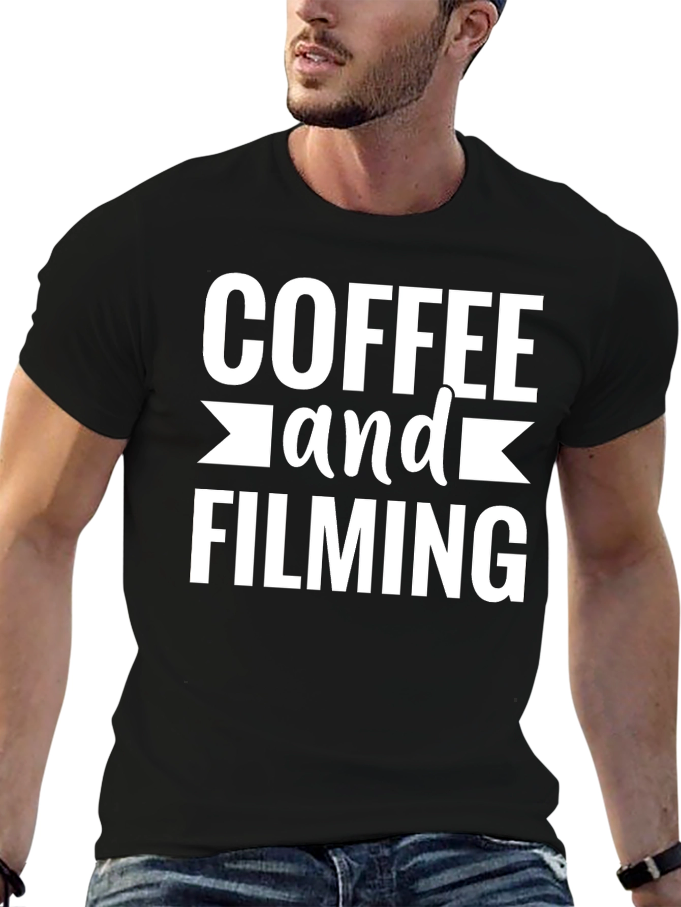 Coffee and Filming Black Graphic T-Shirt