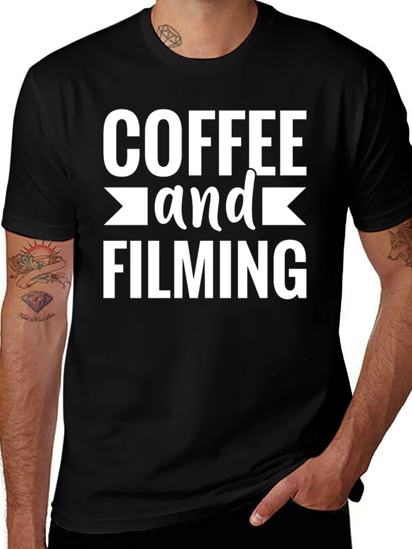 Coffee and Filming Black Graphic T-Shirt