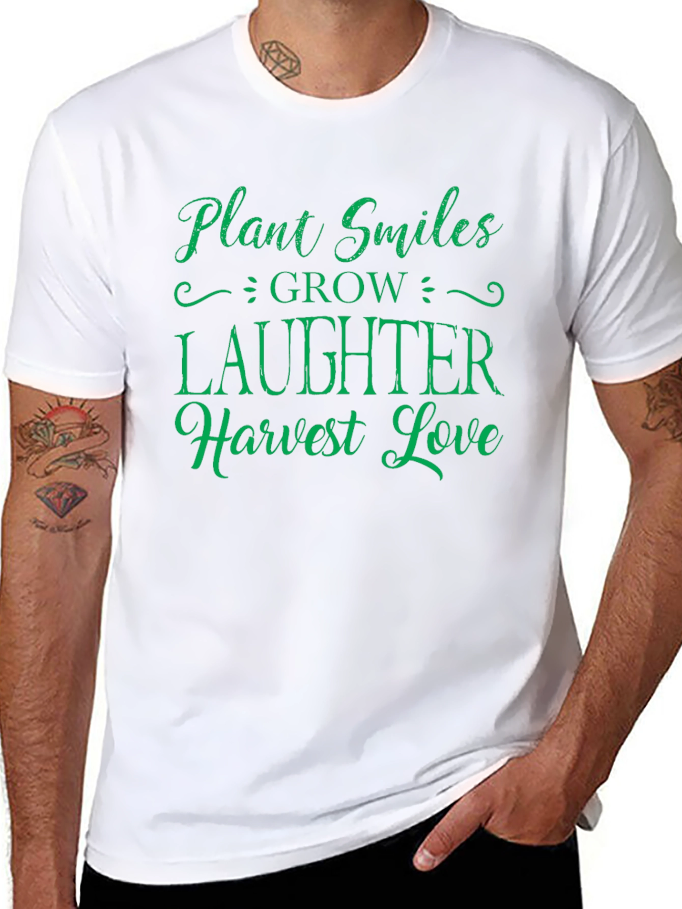 Plant Smiles T-Shirt - Grow Laughter Harvest Love